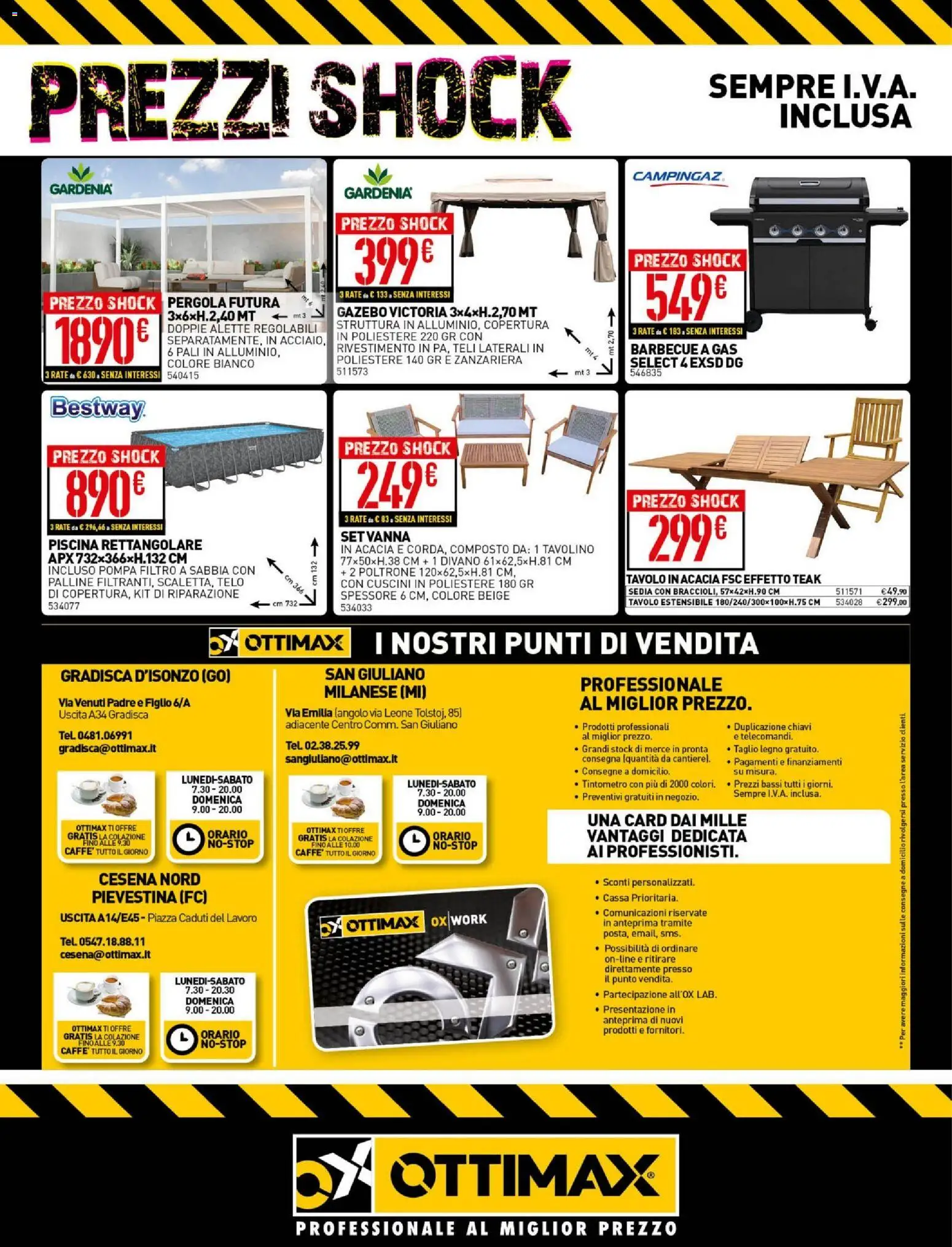 Volantino Ottimax del 09.04.2026 | Pagina: 12 | Prodotti: Tavolino, Barbecue a gas, Zanzariera, Divano