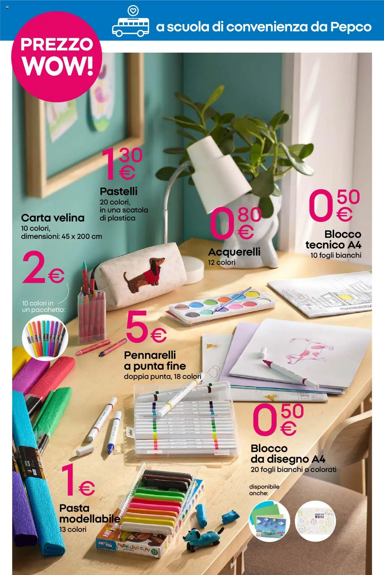 Volantino Pepco del 28.08.2025 | Pagina: 6 | Prodotti: Pasta, Pastelli, Blocco da disegno, Scatola