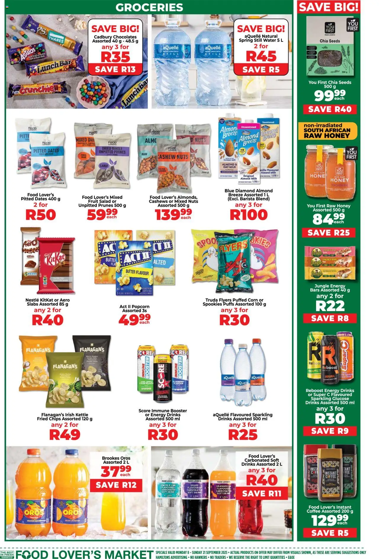 New Food Lover's Market catalogue – valid from 08.09.2025 | Page: 6 | Products: Corn, Kettle, Milk, Chips