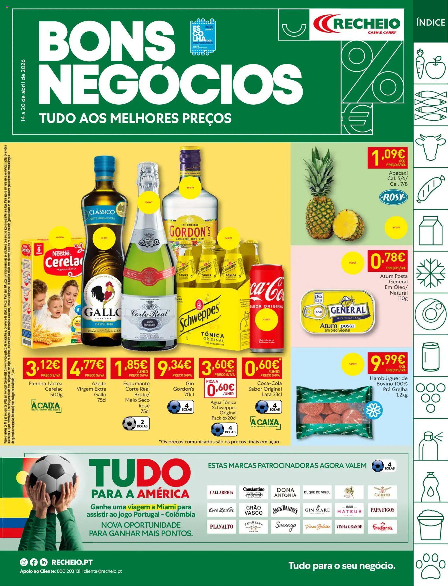Recheio folheto │ válido de 14.04.2026 | Página: 1 | Produtos: Atum, Espumante, Hambúrguer, Gin