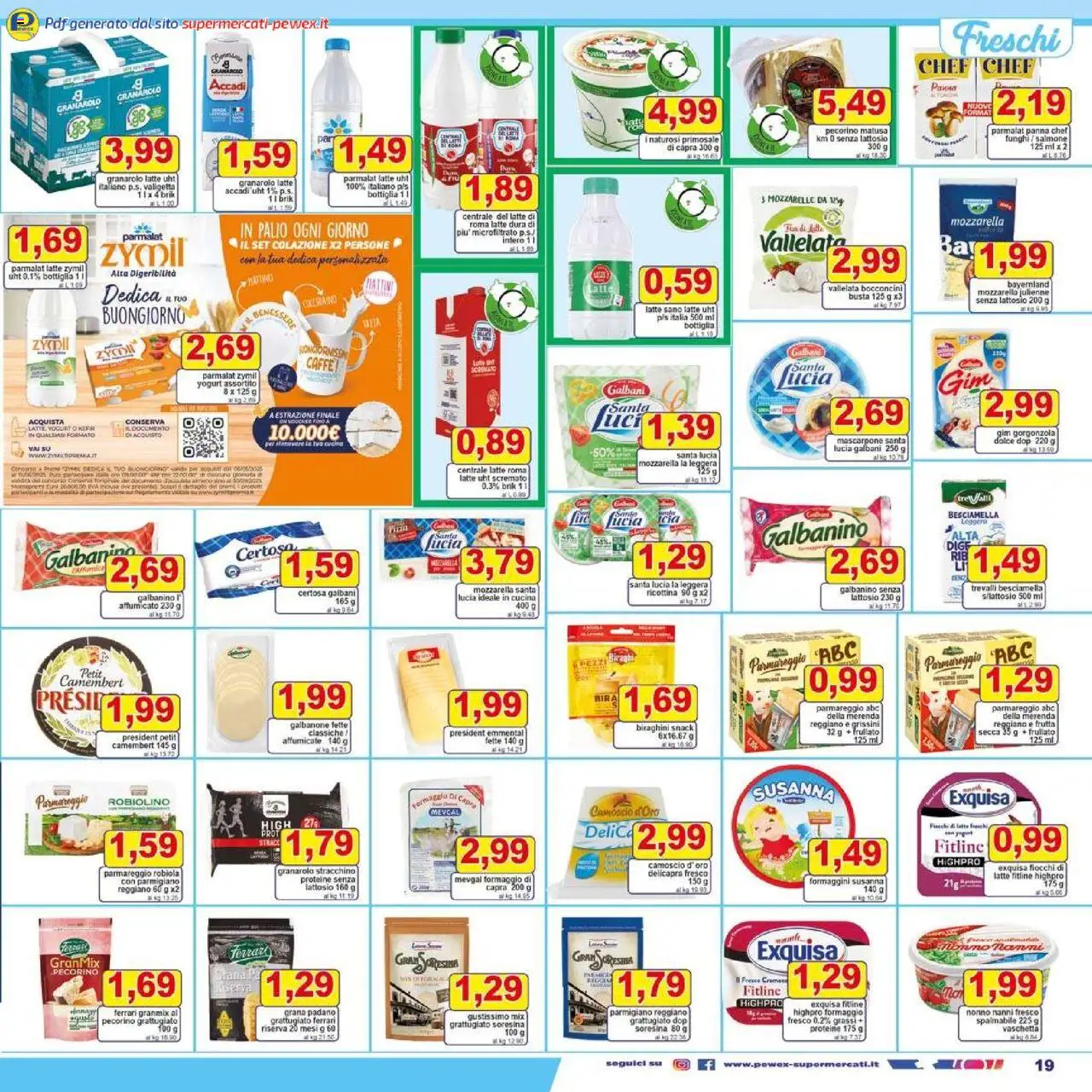 Volantino Pewex del 13.06.2025 | Pagina: 19 | Prodotti: Yogurt, Caffè, Ricotta, Pecorino