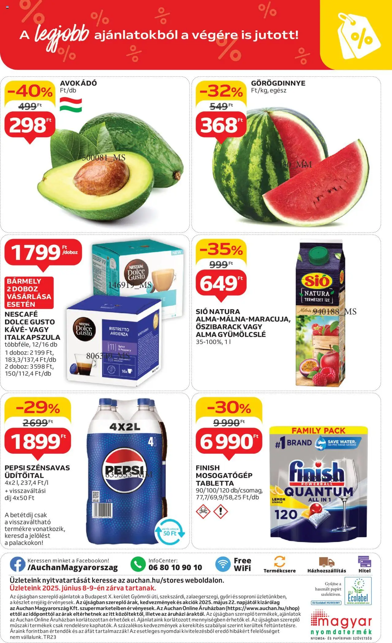 Auchan akciós ujság - amely érvényes a következő dátumtól: 05.06.2025 | Oldal: 16 | Termékek: Dolce Gusto, Nescafé, Gyümölcslé, Doboz