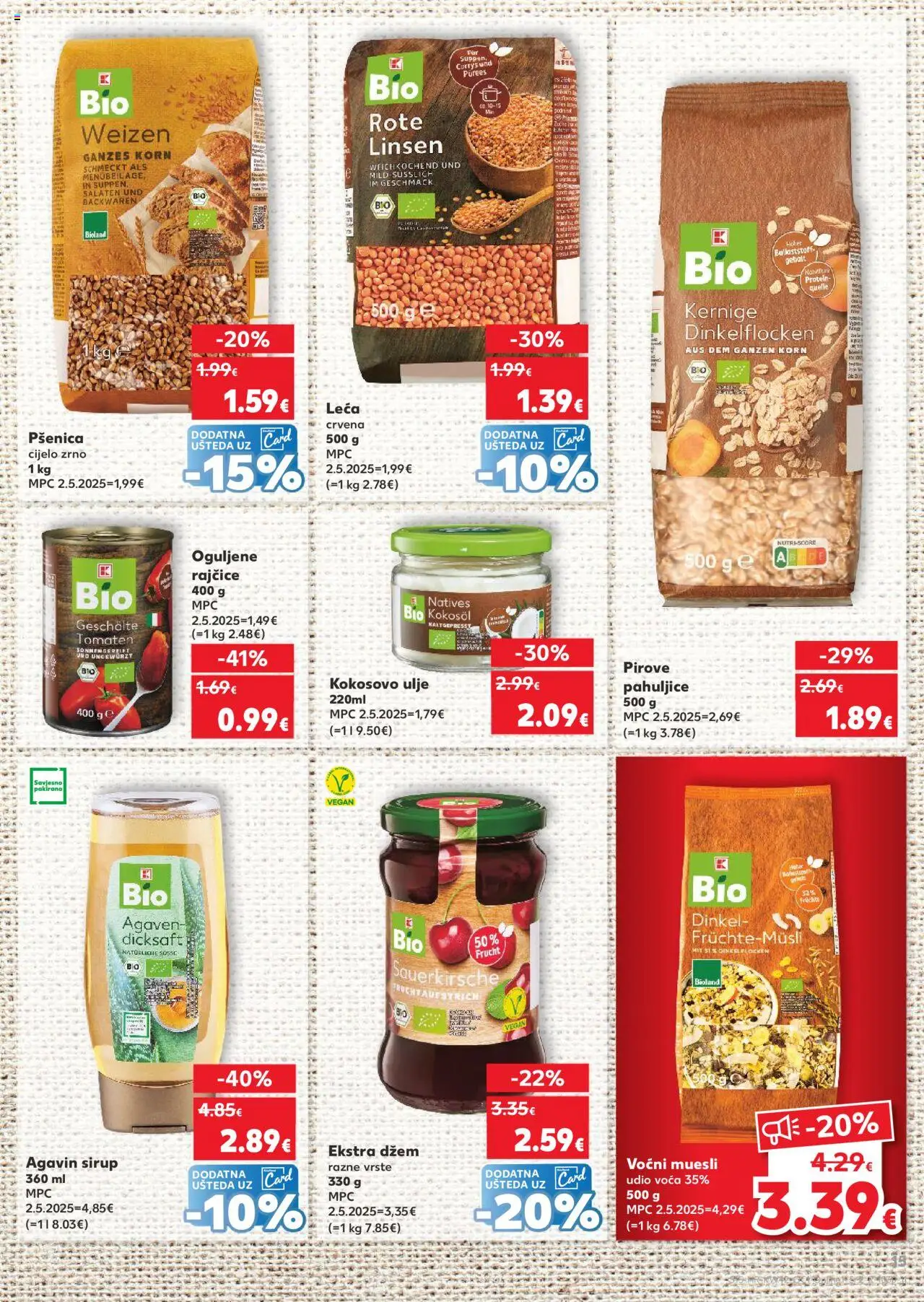 Kaufland HR akciós ujság - amely érvényes a következő dátumtól: 15.10.2025 | Oldal: 15 | Termékek: Protein, Vegán