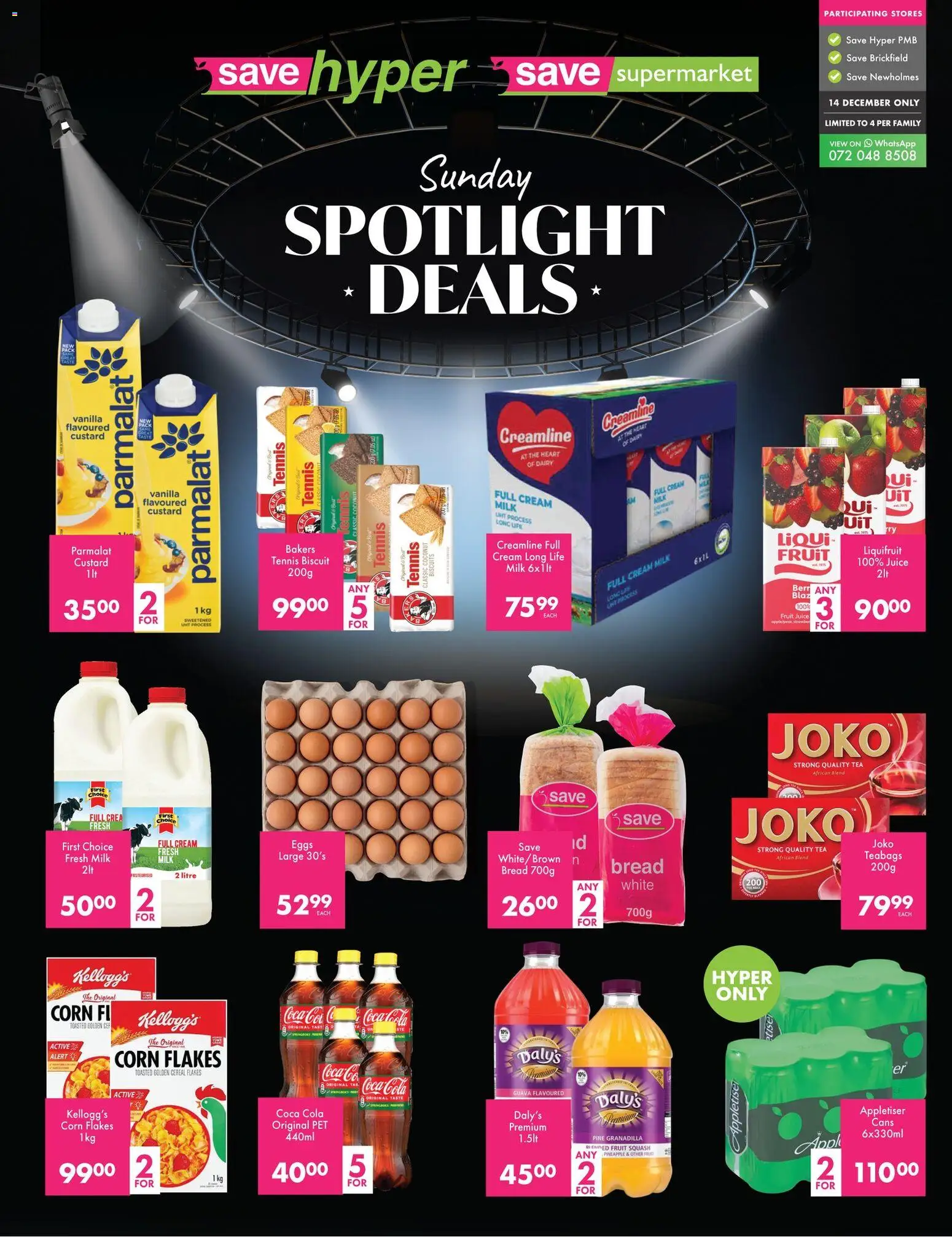 New Save catalogue – valid from 14.12.2025 | Page: 1 | Products: Corn, Custard, Juice, Flakes