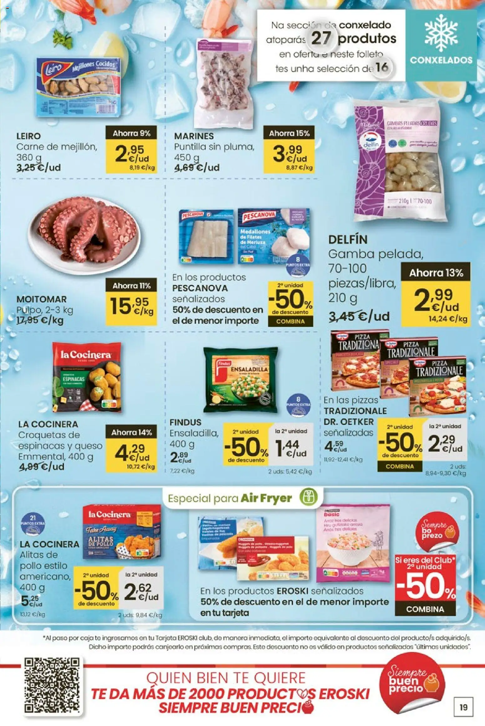 Eroski - Entroido do aforro │ válido desde el 29.01.2026 | Página: 19 | Productos: Pizza, Πορσελάνη, Caja, Gamba