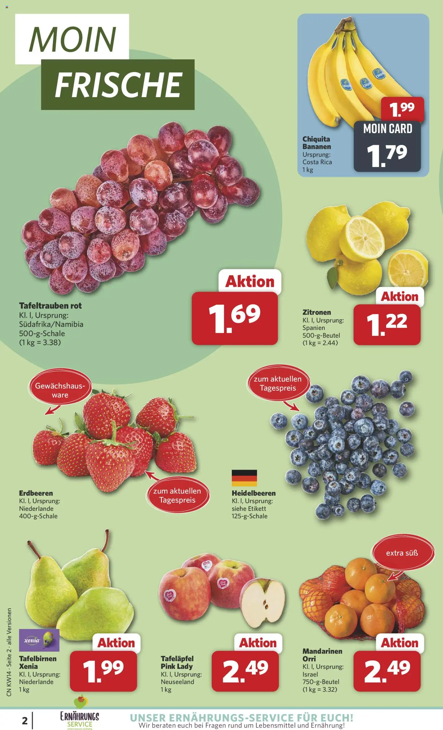 Combi Prospekt 	 – gültig ab 30.03.2026 | Seite: 2 | Produkte: Mandarinen, Heidelbeeren, Erdbeeren, Zitronen