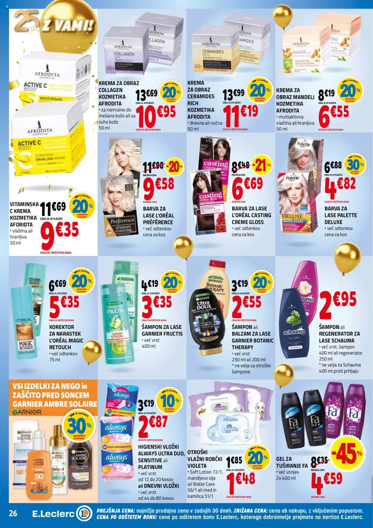 E.leclerc katalog │ velja od 18.06.2025 | Stran: 26 | Izdelki: Vložki, Sampon, Balzam za lase, Olje