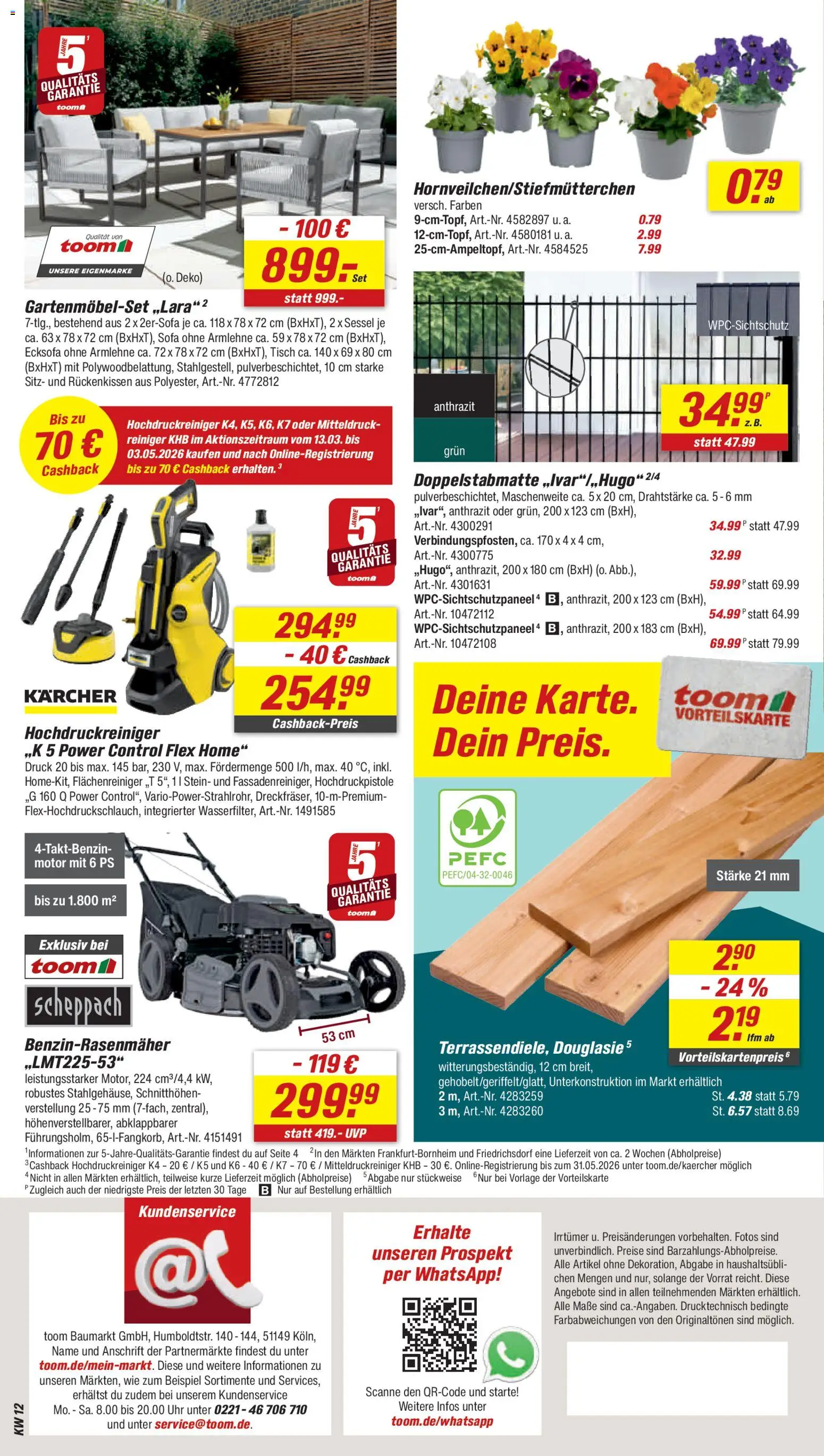 Toom Baumarkt Prospekt 	 – gültig ab 14.03.2026 | Seite: 22 | Produkte: Ecksofa, Sofa, Hochdruckreiniger, Uhr