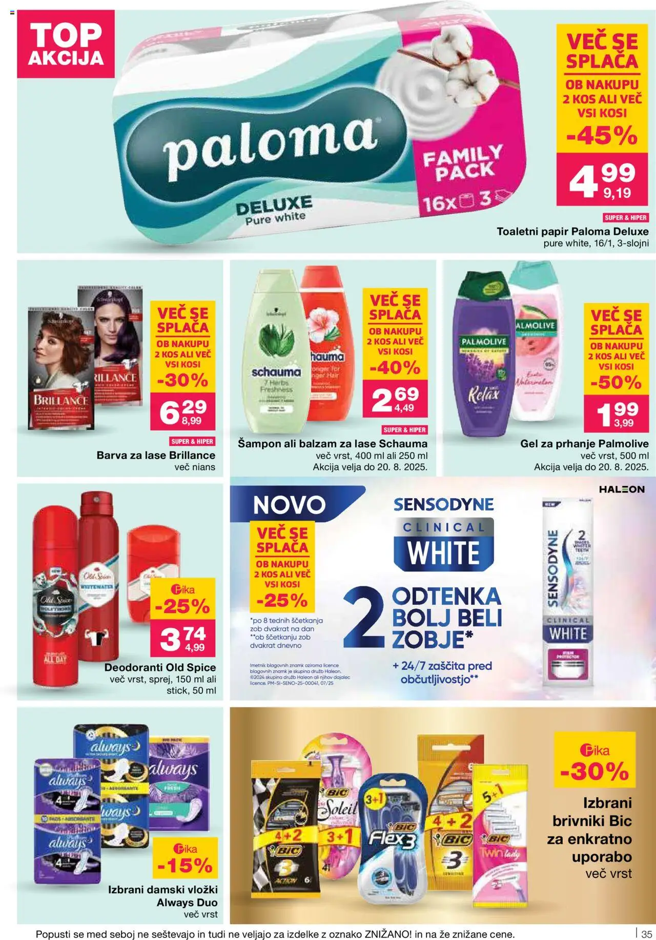 Mercator katalog │ velja od 07.08.2025 | Stran: 39 | Izdelki: Gel za prhanje, Balzam za lase, Barva za lase, Deodorant