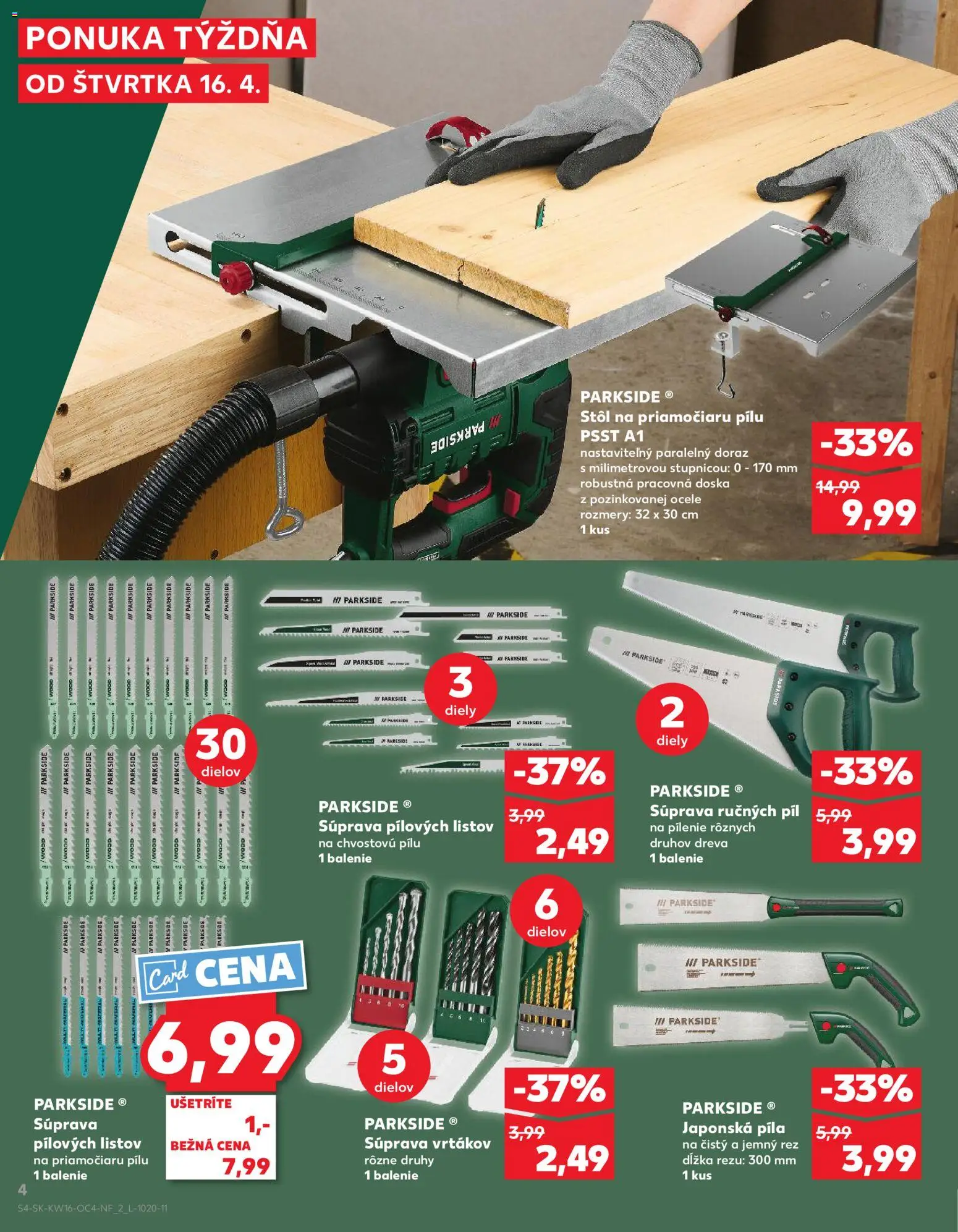 Kaufland SK akciós ujság - amely érvényes a következő dátumtól: 16.04.2026 | Oldal: 4 | Termékek: Parkside