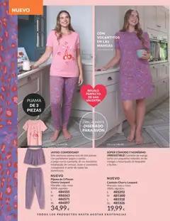 Vista previa Pijama de 3 Piezas Cherry Leopard, Morado, rojo, rosa. 100% algodón válido desde el 01.02.2026 | Página: 150 | Productos: Pantalones, Pijama, Camisón