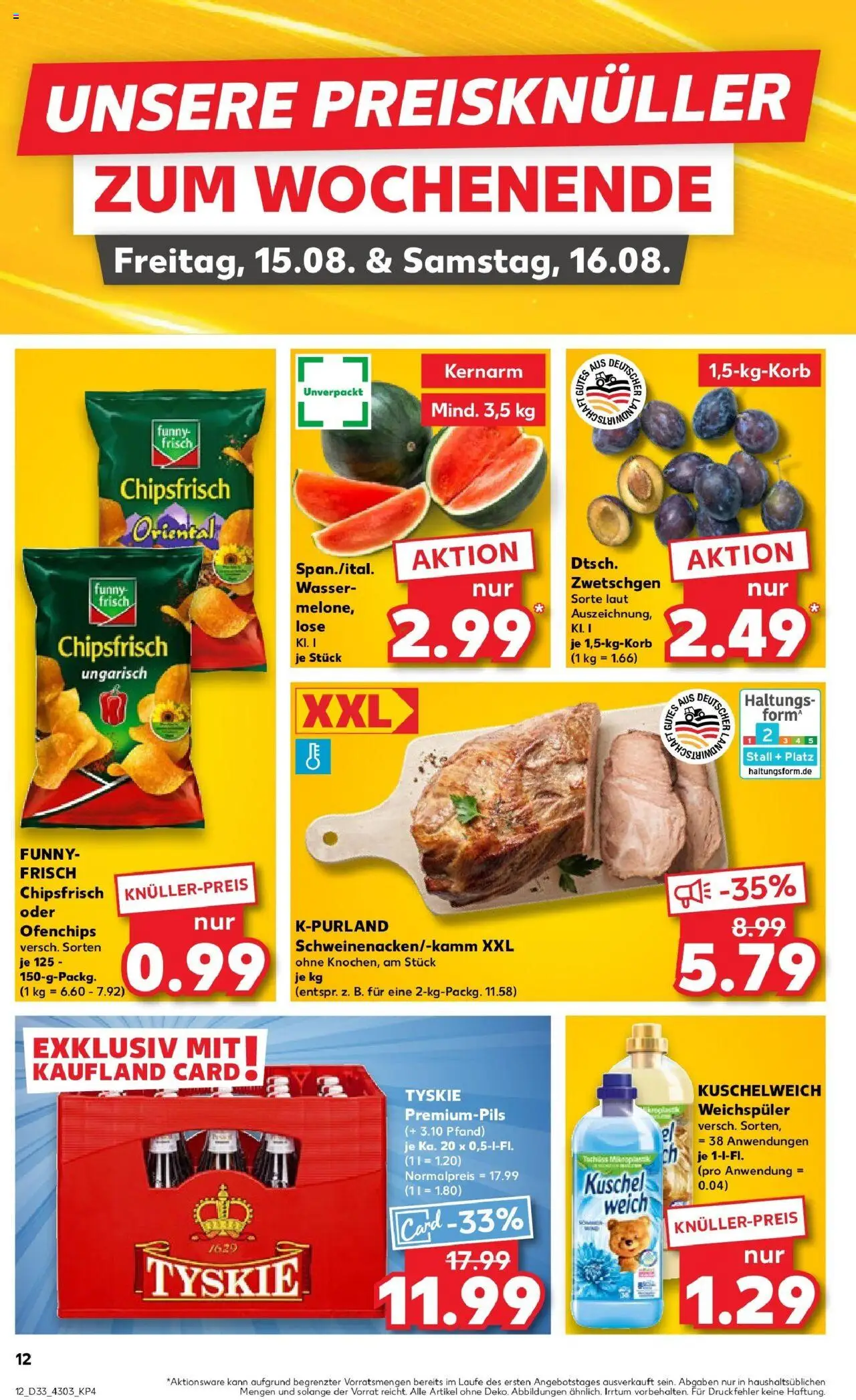 Kaufland prospekt Garbsen	 - gültig ab dem 18.08.2025 | Seite: 33 | Produkte: Kuschelweich, Wasser, Weichspüler, Wassermelone