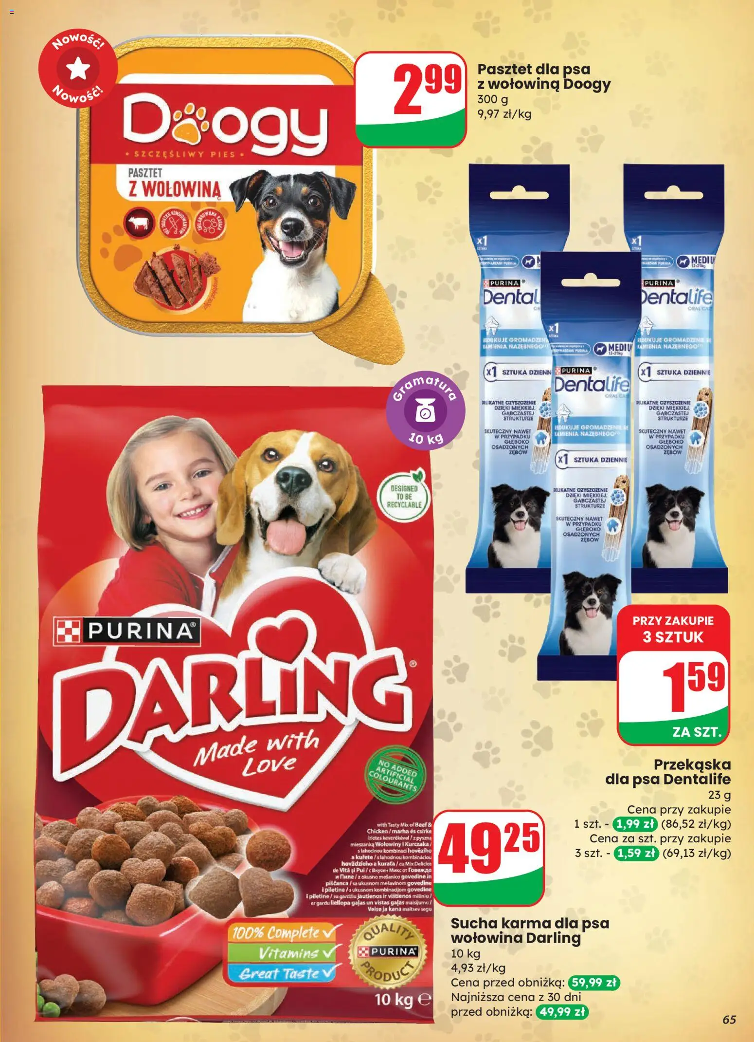 Dino Gazetka od 12.11.2025 | Strona: 65 | Produkty: Karma dla psa, Sucha karma dla psa, Wołowina