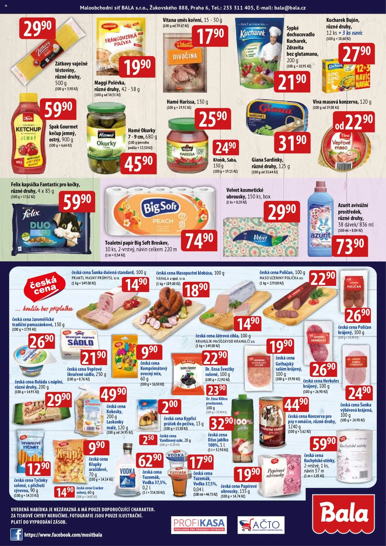 BALA velký leták od 01.04.2026 | Strana: 6 | Produkty: Box, Švestky, Šunka, Džus