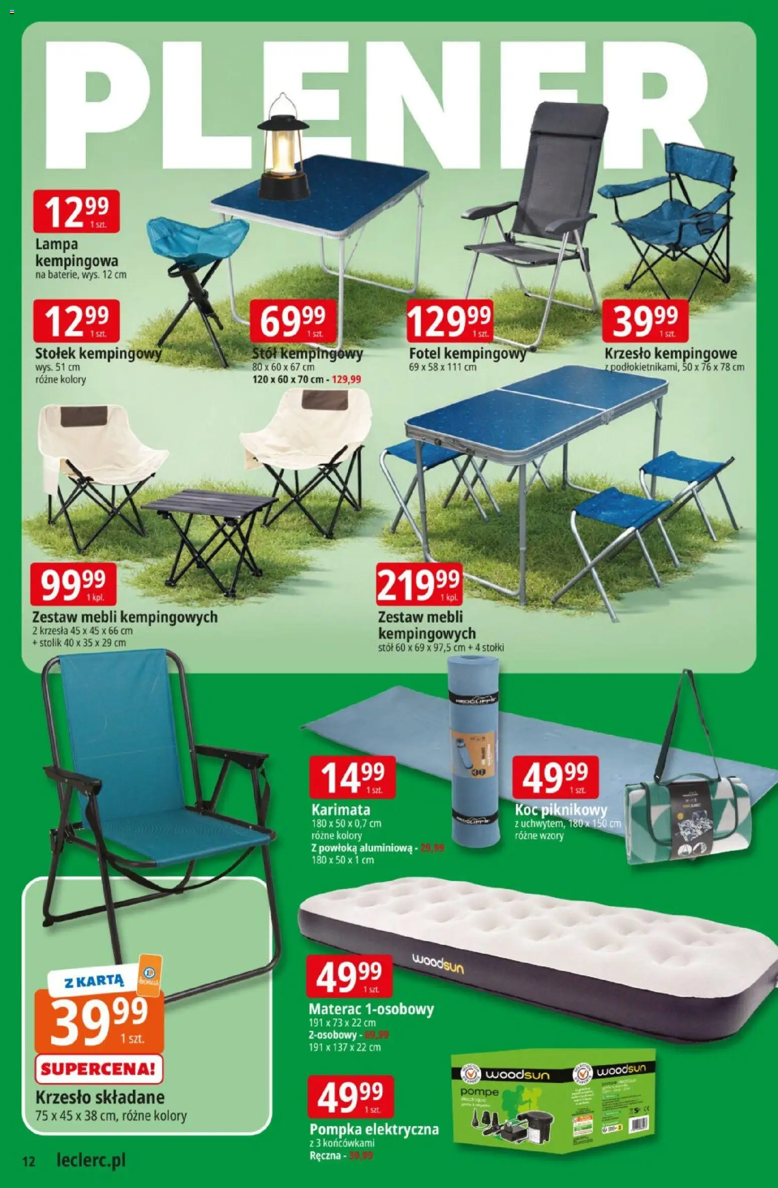 E.Leclerc gazetka od 08.04.2026 | Strona: 12 | Produkty: Karta, Materac, Fotel, Krzesło