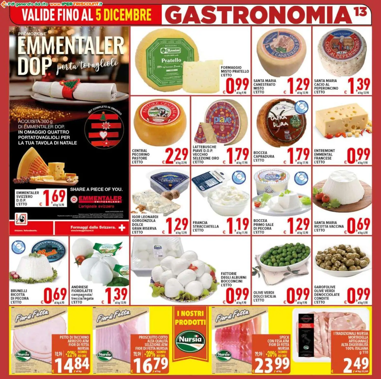 Volantino Ipertriscount del 27.11.2025 | Pagina: 13 | Prodotti: Sale, Tacchino, Stracciatella, Emmental