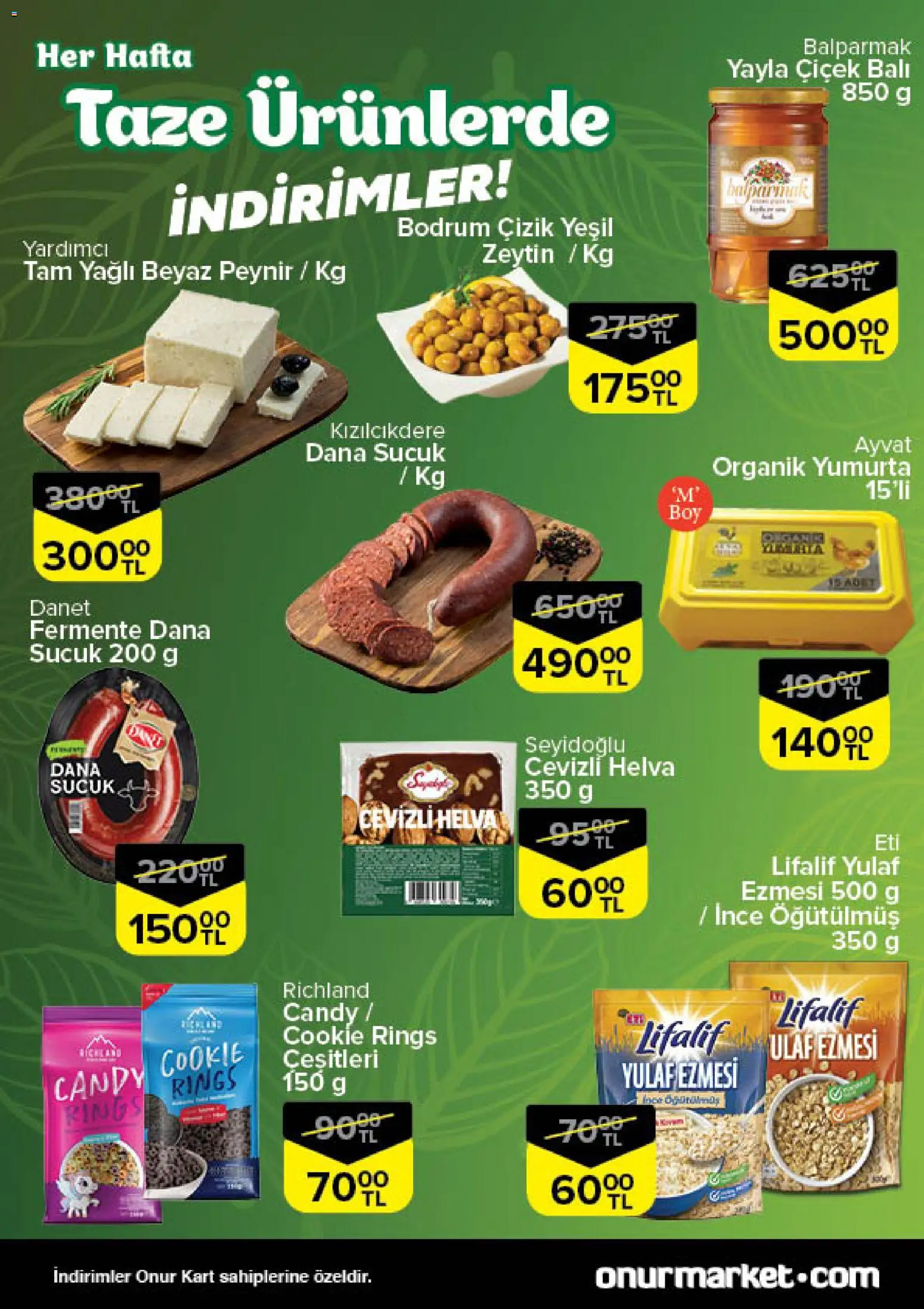 Onur Market Taze Ürünlerde İndirimler - Trakya - 25.12.2025 tarihinden itibaren geçerlidir | Sayfa: 4 | Ürünler: Peynir, Yulaf, Zeytin, Sucuk