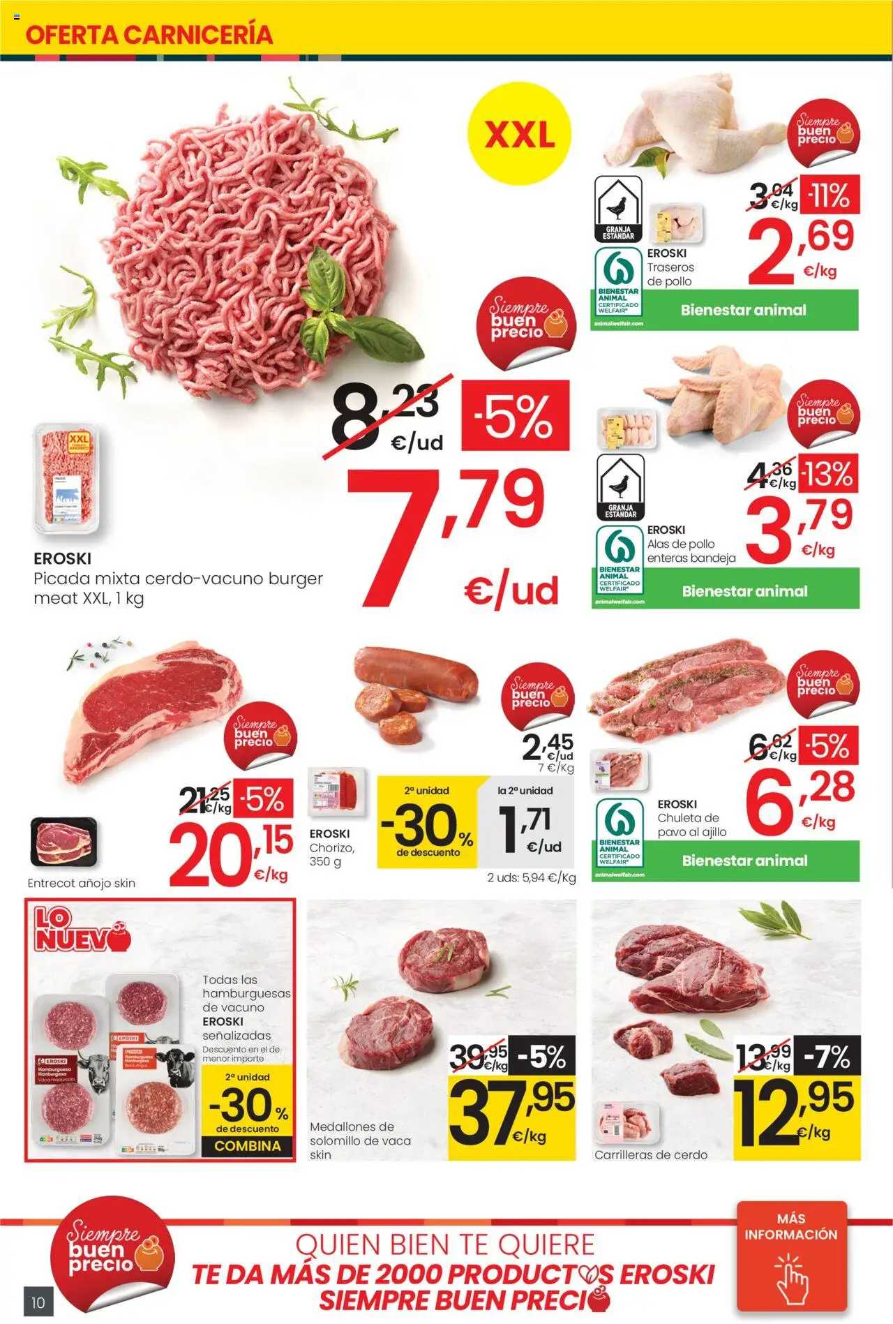 Eroski - Precio más bajo Center │ válido desde el 16.10.2025 | Página: 10 | Productos: Medallones, Té, Σοκολατούχο γάλα, Bandeja