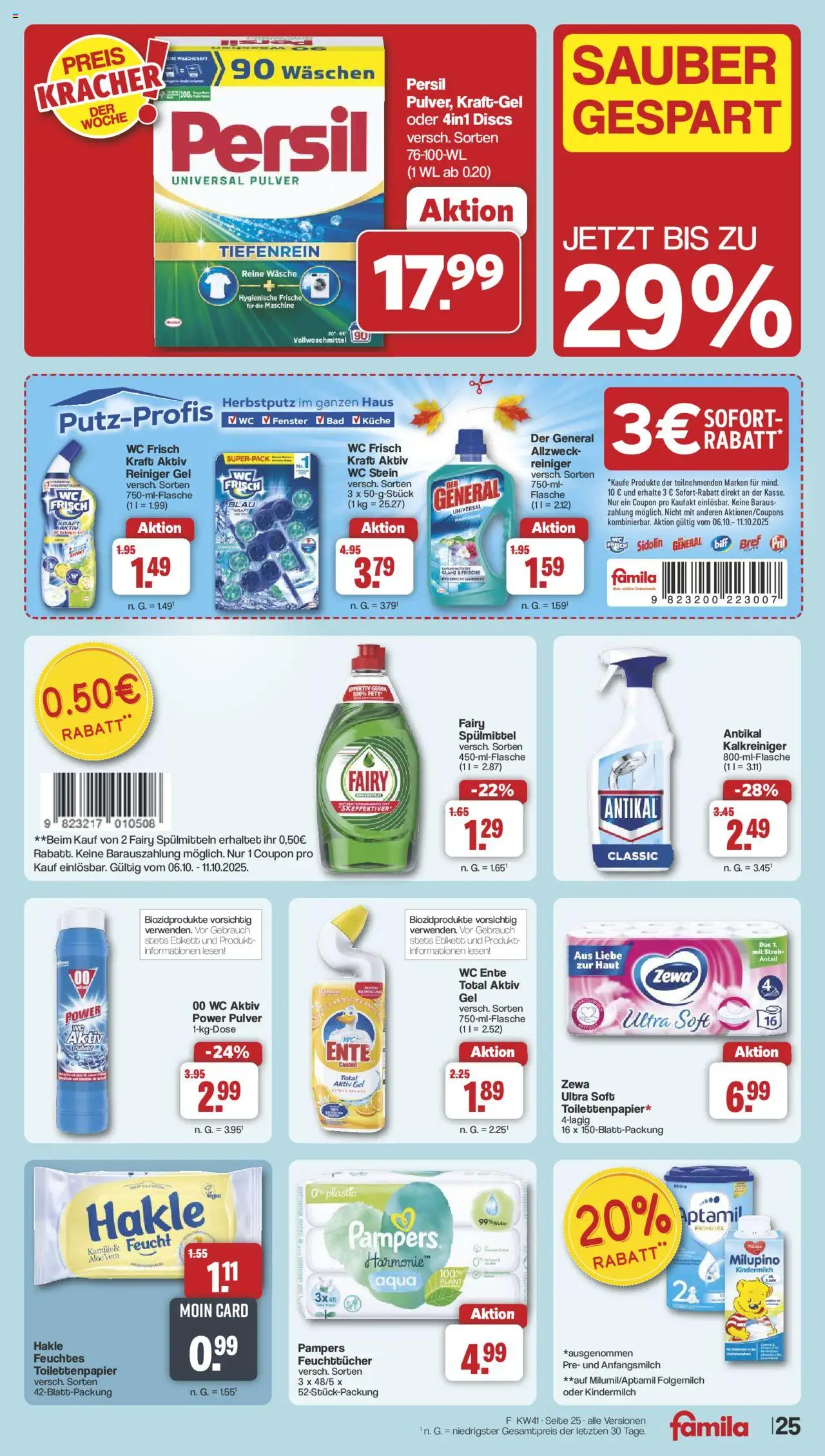 Famila Nordwest Prospekt 	 – gültig ab 06.10.2025 | Seite: 27 | Produkte: Pampers, Zewa, Pril, Ente