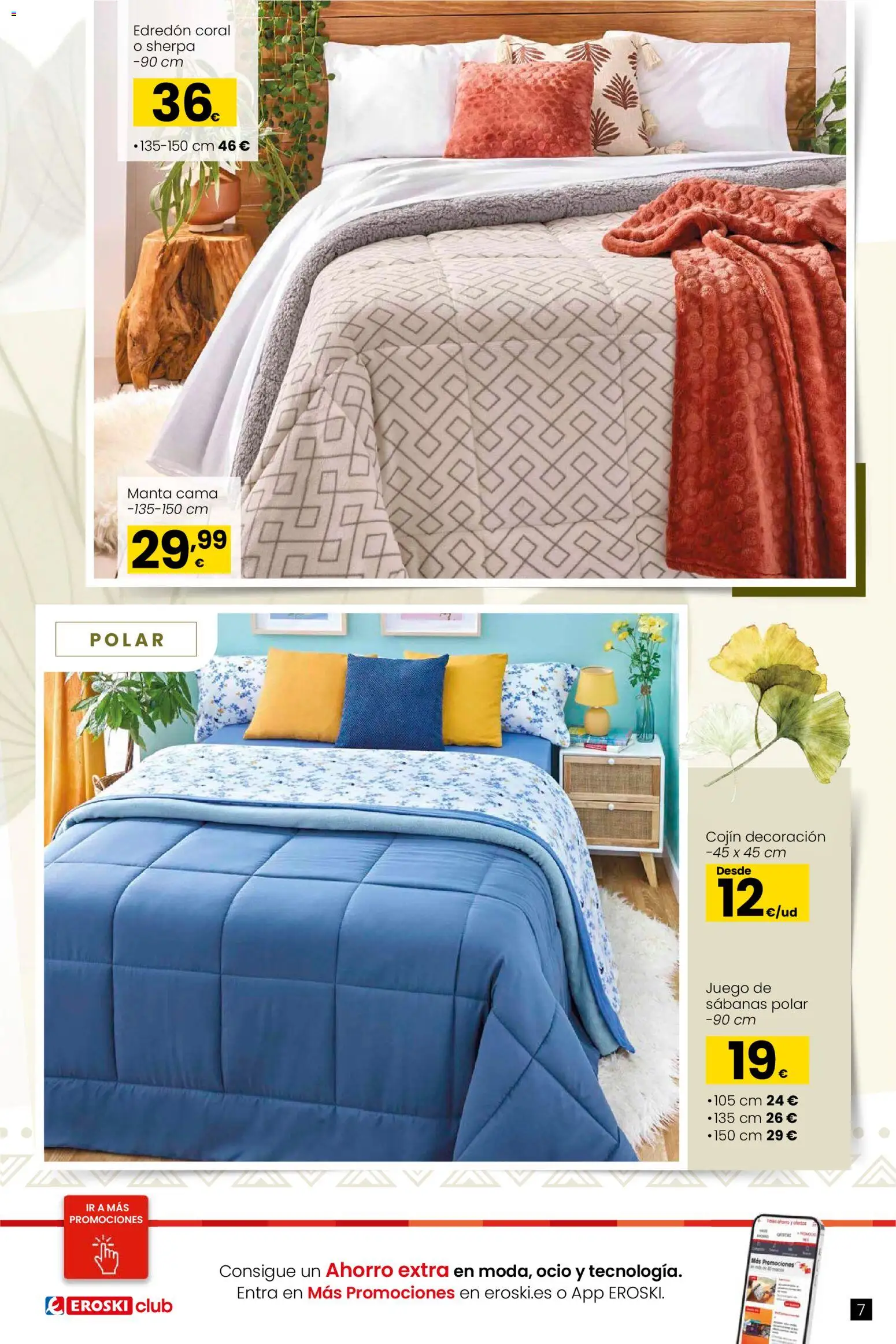 Eroski - Qué a gusto │ válido desde el 07.01.2026 | Página: 7 | Productos: Edredón, Juego de sábanas, Cama, Cojín