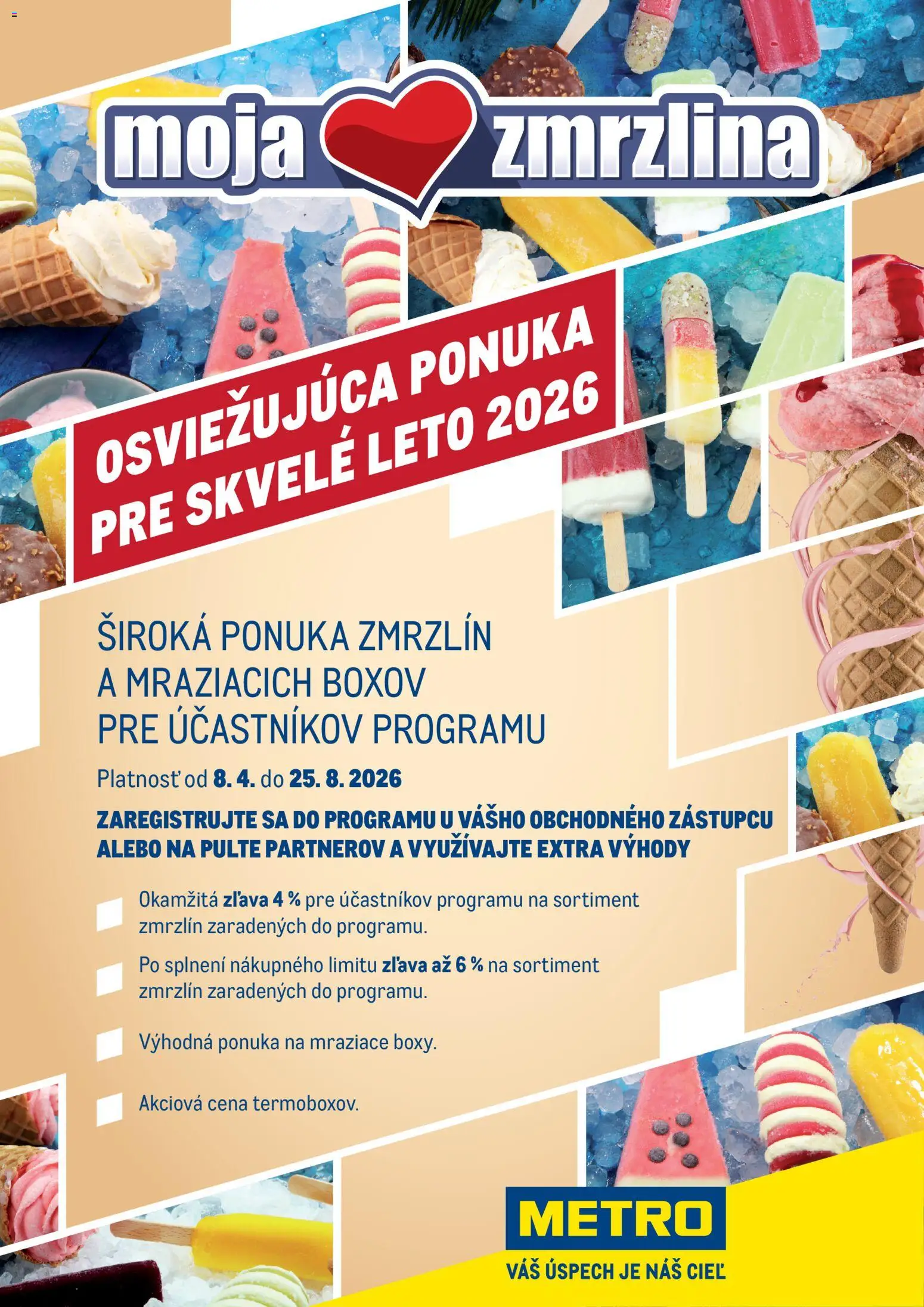Nové Metro akcie – leták je platný od 08.04.2026 | Strana: 1 | Produkty: Zmrzlina