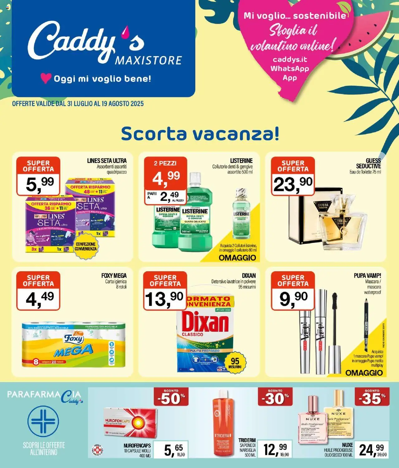 Volantino Caddy's del 31.07.2025 | Pagina: 1 | Prodotti: Mascara, Sapone, Collutorio, Lavatrice