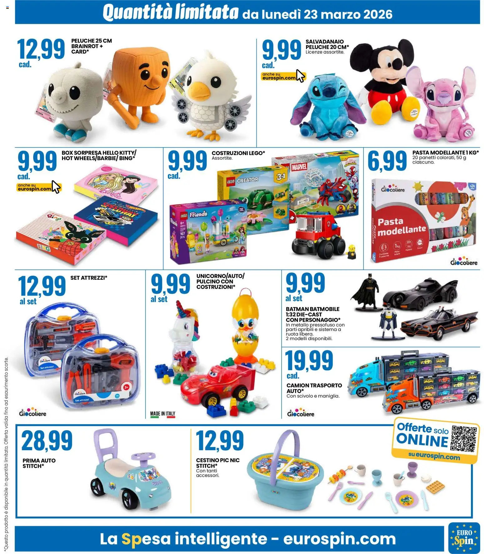 Volantino Eurospin del 23.03.2026 | Pagina: 19 | Prodotti: Pasta, Scivolo, Gioco, Cestino
