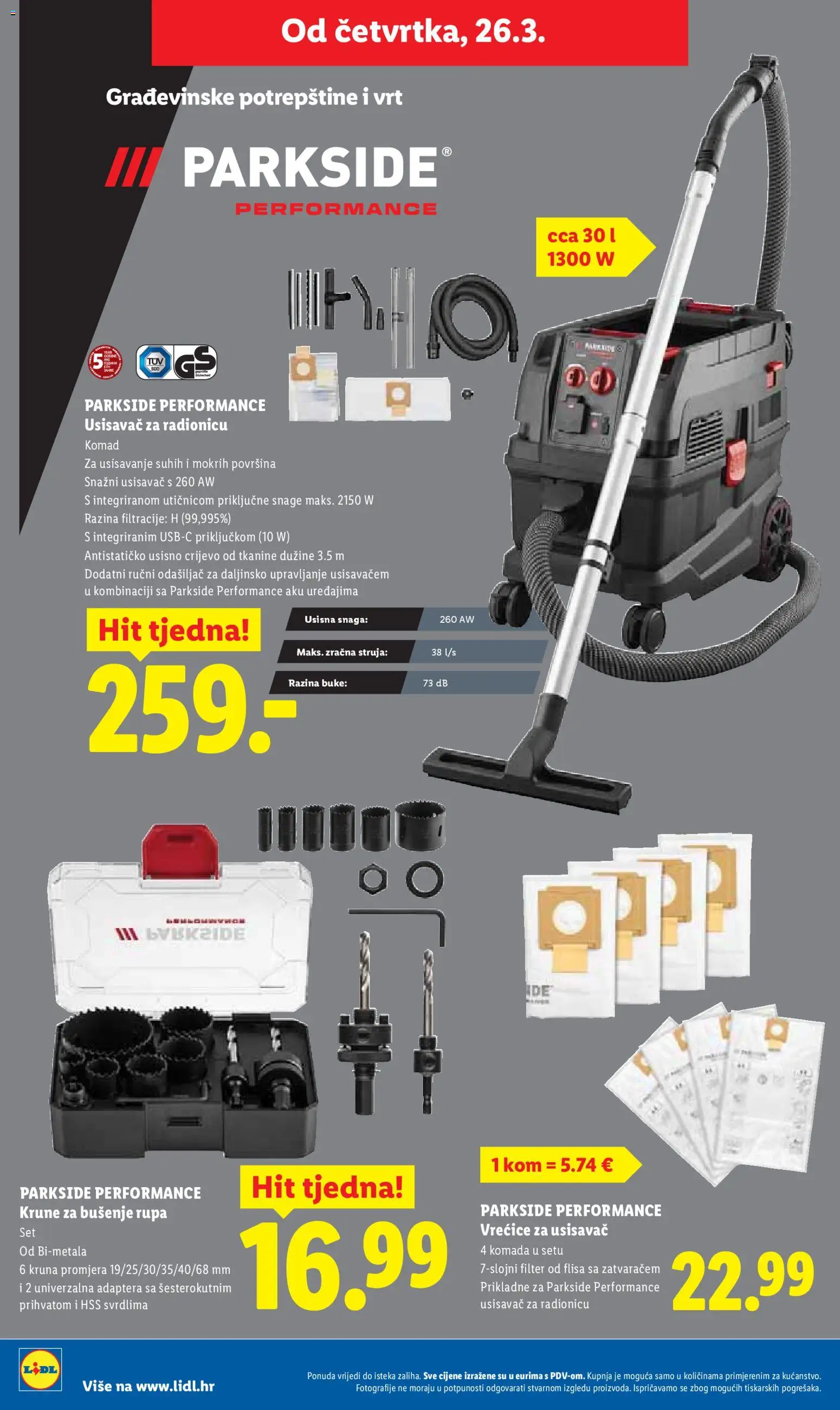 Lidl katalog | vrijedi od 23.03.2026 | Stranica: 30 | Proizvodi: Usisavač, Parkside