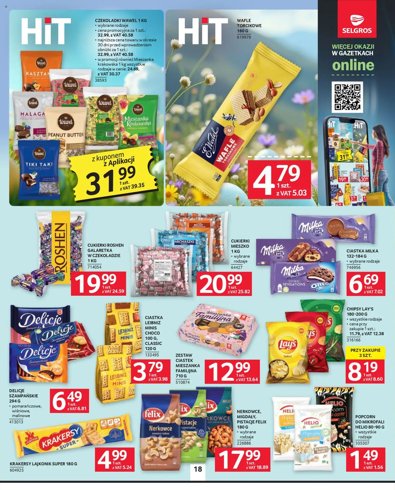 Selgros cash&carry gazetka od 19.03.2026 | Strona: 18 | Produkty: Chipsy, Czekoladki, Milka, Popcorn