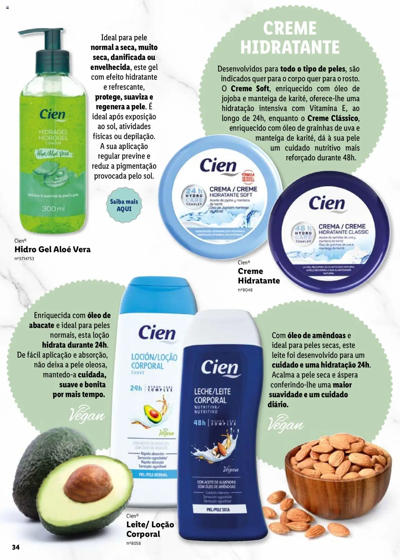 Lidl Cien - Beleza Inteligente │ válido de 26.02.2024 | Página: 34 | Produtos: Leite, Manteiga, Óleo, Abacate