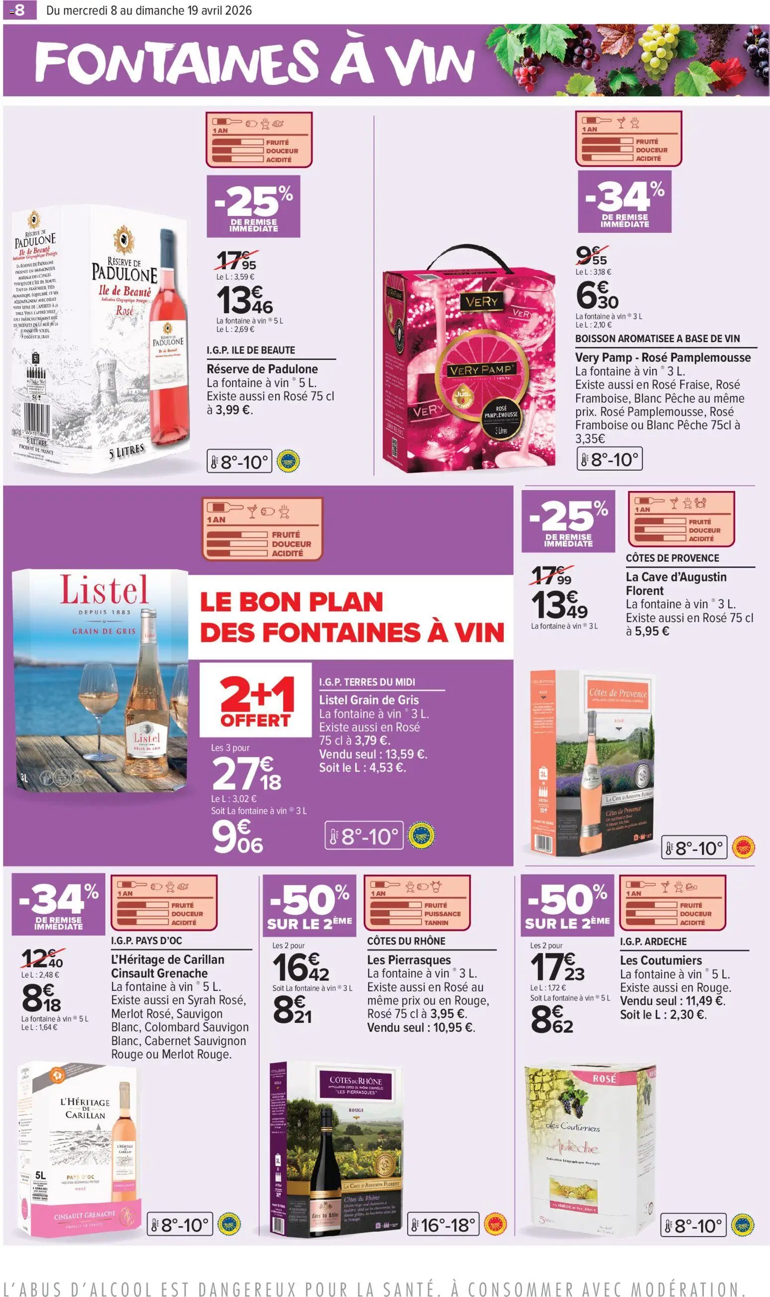 {H1} | Page: 8 | Produits: Framboise, Pêche, Base, Vin