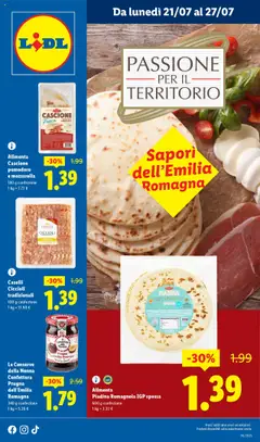 Anteprima del volantino Lidl Emilia-Romagna catalogo valido a partire dal 21.07.2025
