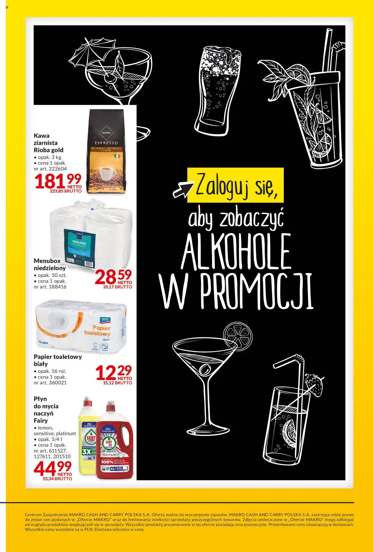 Makro Gazetka - Dostawy dla gastronomii od 16.09.2025 | Strona: 7 | Produkty: Papier toaletowy, Kawa, Fairy, Płyn do mycia naczyń