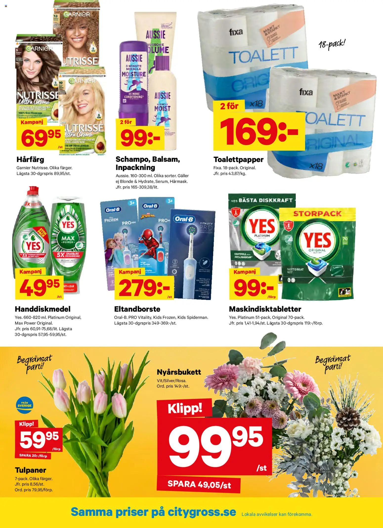 City Gross reklamblad aktuell från 27.12.2025 | Sida: 7 | Produkter: Eltandborste, Hårfärg, Toalett, Handdiskmedel