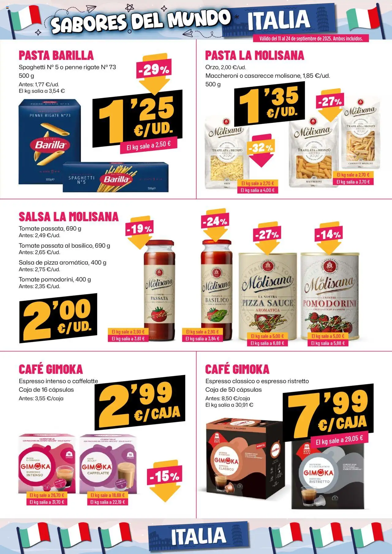 AhorraMas folleto │ válido desde el 11.09.2025 | Página: 9 | Productos: Café, Pizza, Pasta, Caja