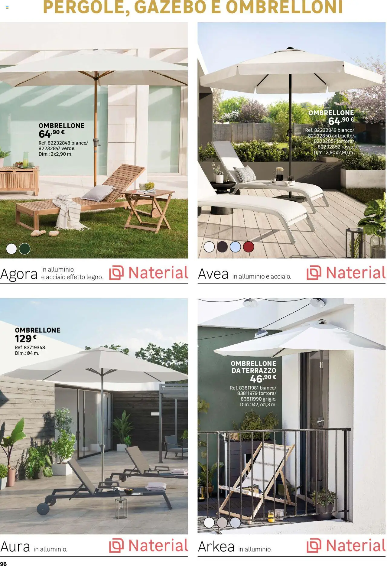 Volantino Leroy Merlin del 02.06.2025 | Pagina: 96 | Prodotti: Ombrellone, Gazebo, Alluminio