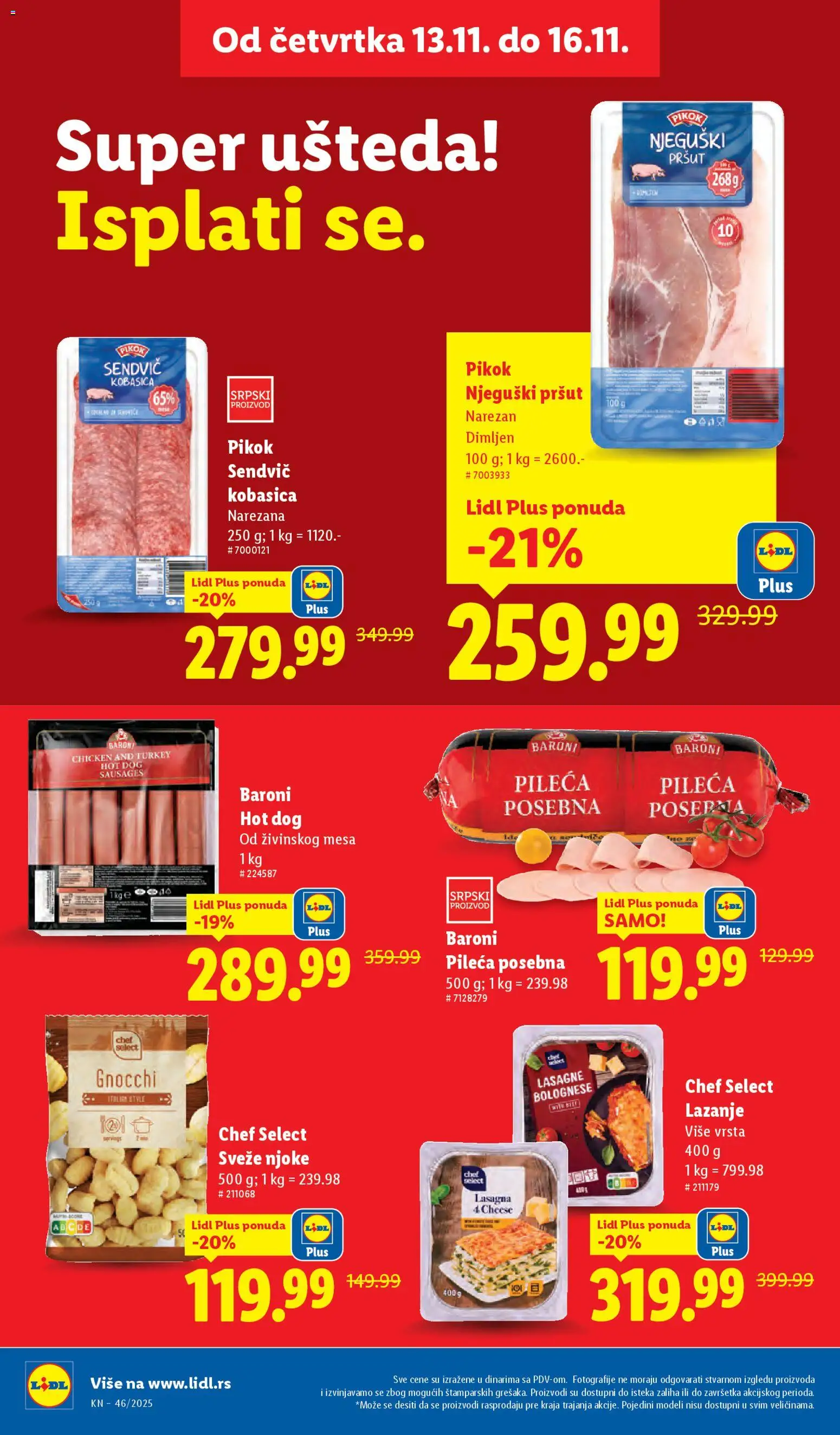 Lidl katalog - važi od 13.11.2025 | Strana: 10 | Proizvode: Njeguški pršut, Njoke, Lazanje, Hot dog