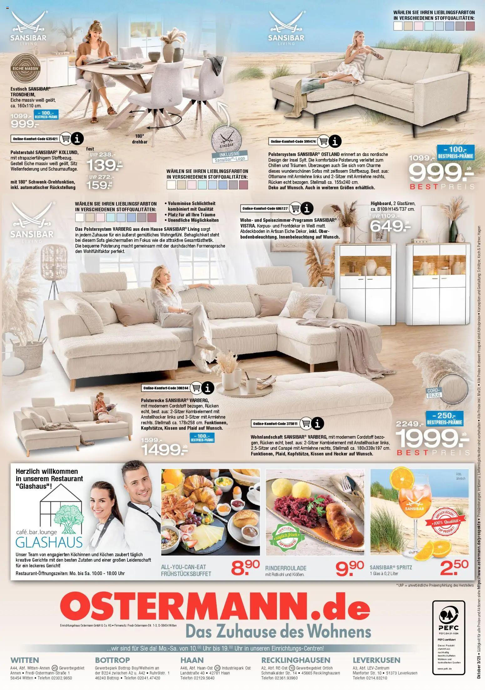 Ostermann Beste Ideen für Ihre neuen Möbel – gültig ab 25.10.2025 | Seite: 16 | Produkte: Top, Wohnlandschaft, Esstisch, Sofa