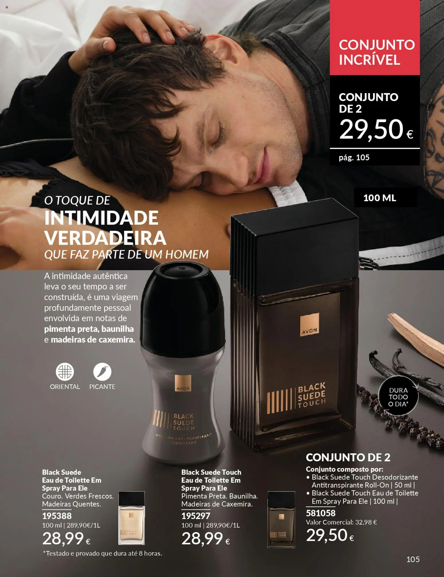 Catálogo Avon Campanha 1 │ válido de 01.01.2026 | Página: 105 | Produtos: Eau de toilette, Desodorizante, Antitranspirante, Madeiras