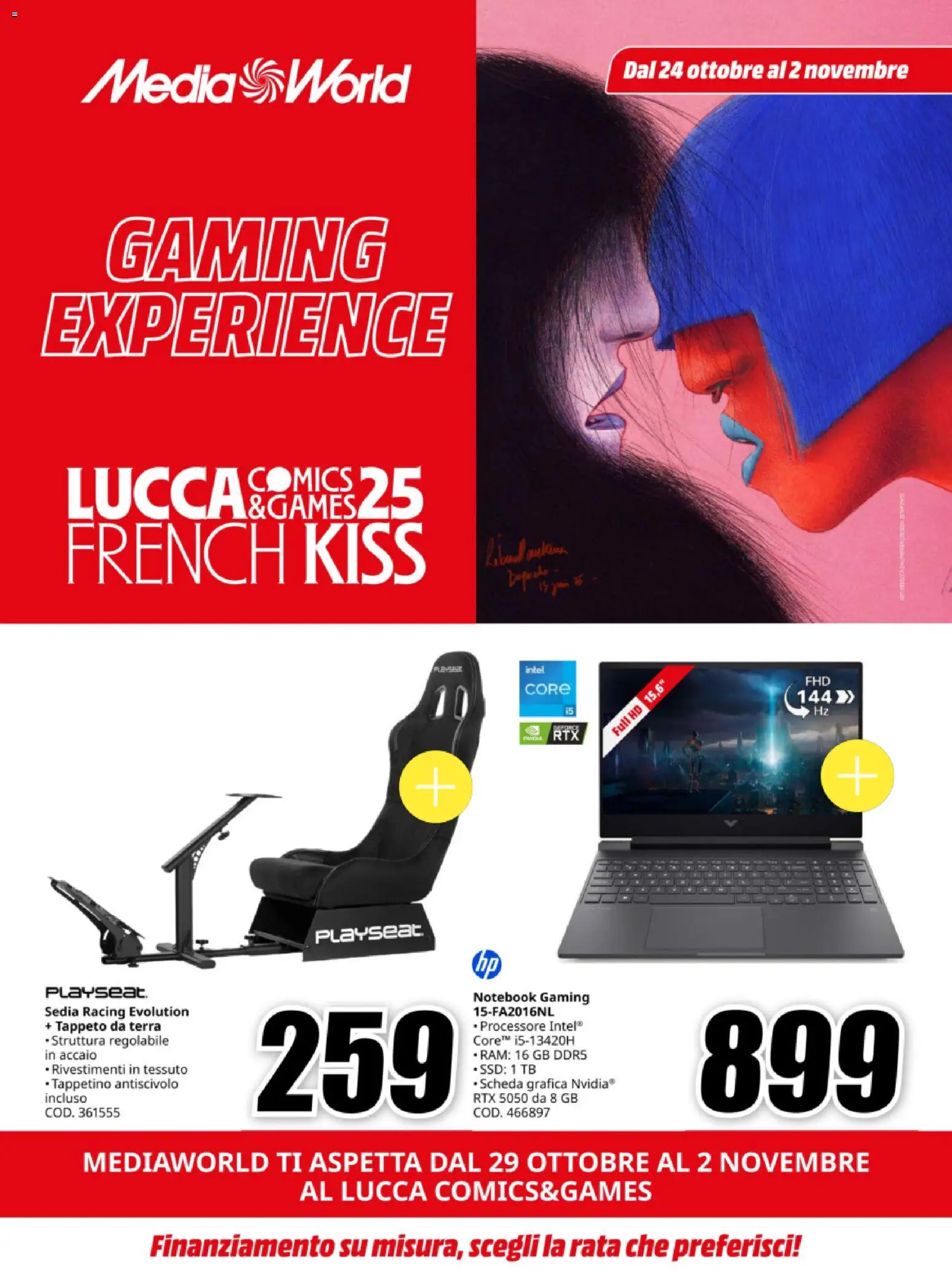 Volantino Media World del 24.10.2025 | Pagina: 1 | Prodotti: Notebook, Sedia, Tappeto, Terra