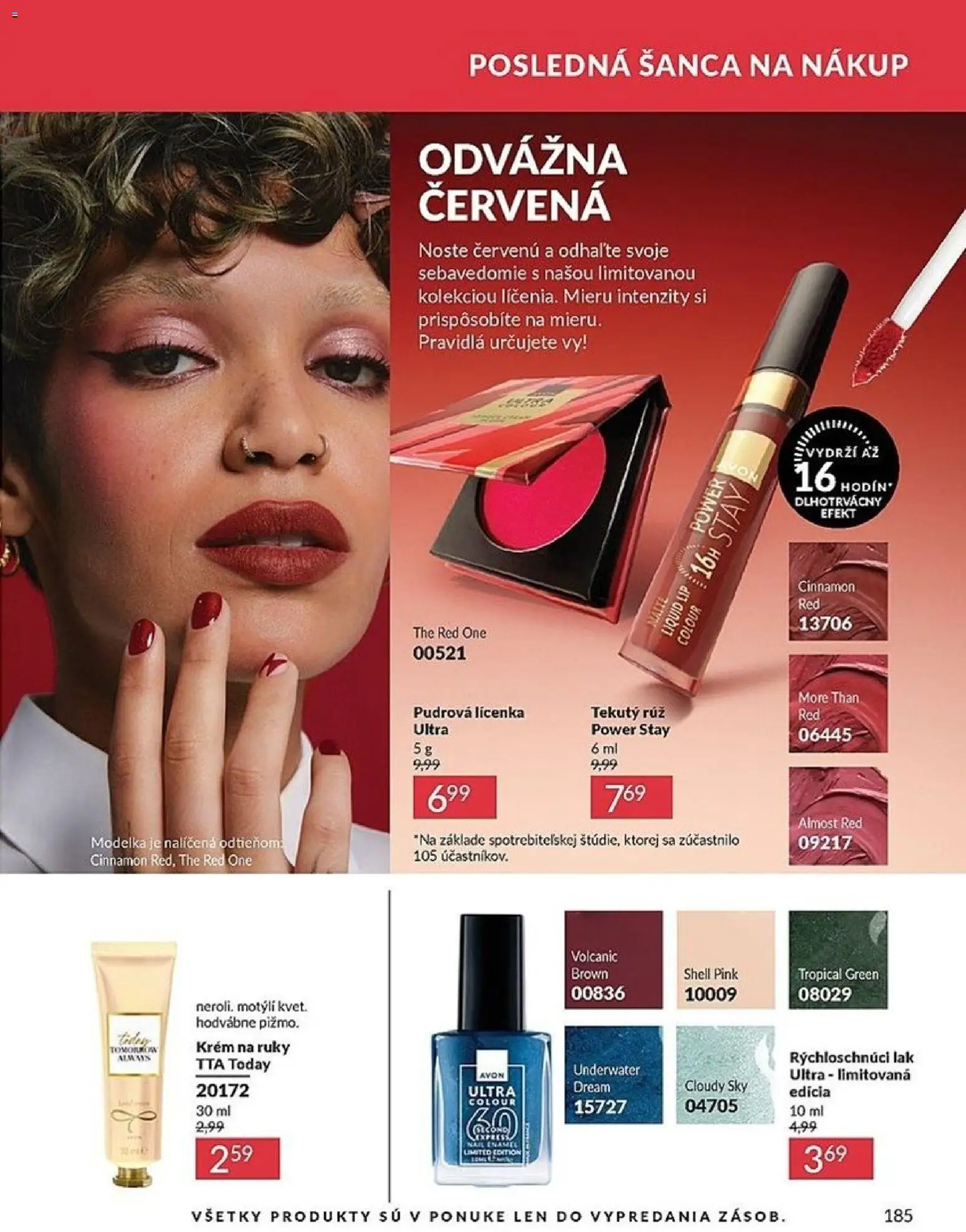 Nové Avon akcie – leták je platný od 01.11.2025 | Strana: 185 | Produkty: Lícenka, Krém na ruky, Krém