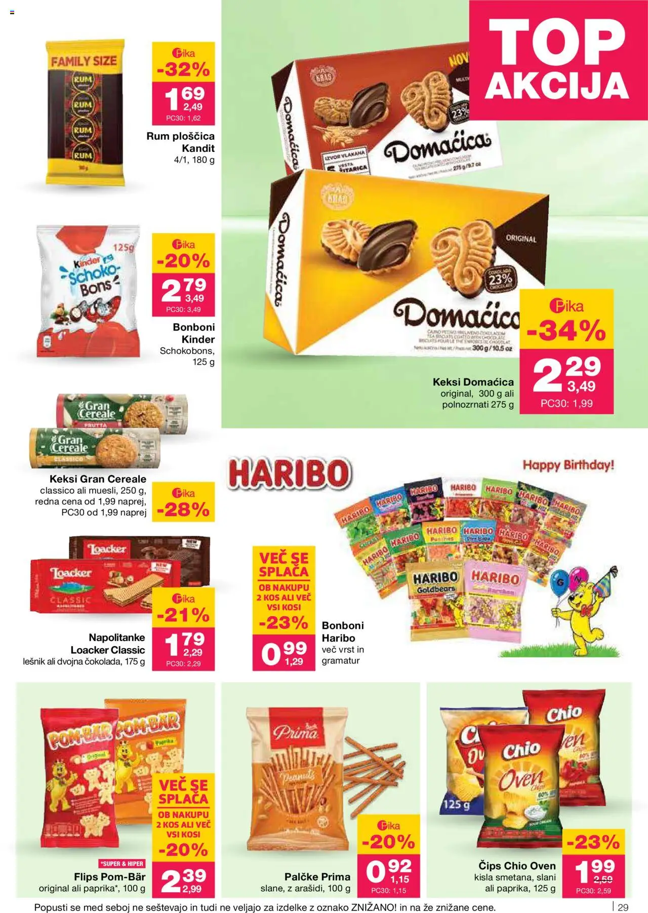 Novi Mercator katalog ponudbe – veljaven od 02.10.2025 | Stran: 29 | Izdelki: Napolitanke, Bonboni, Paprika, Kos