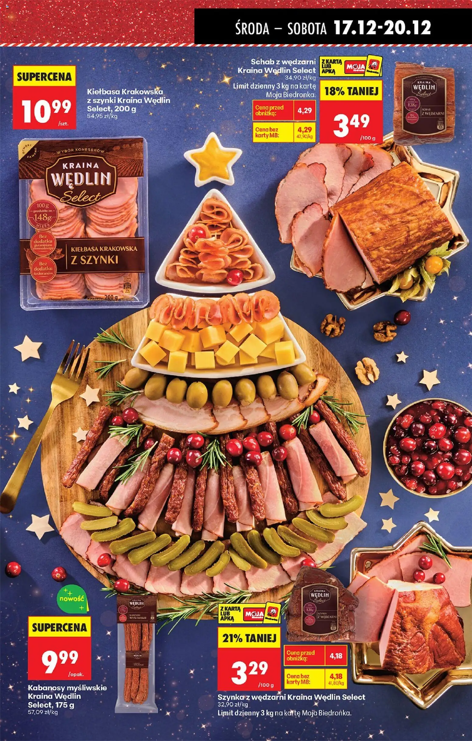 Biedronka gazetka - Oferta w tym tygodniu od 17.12.2025 | Strona: 19 | Produkty: Kiełbasa, Karta, Kabanosy, Kiełbasa krakowska