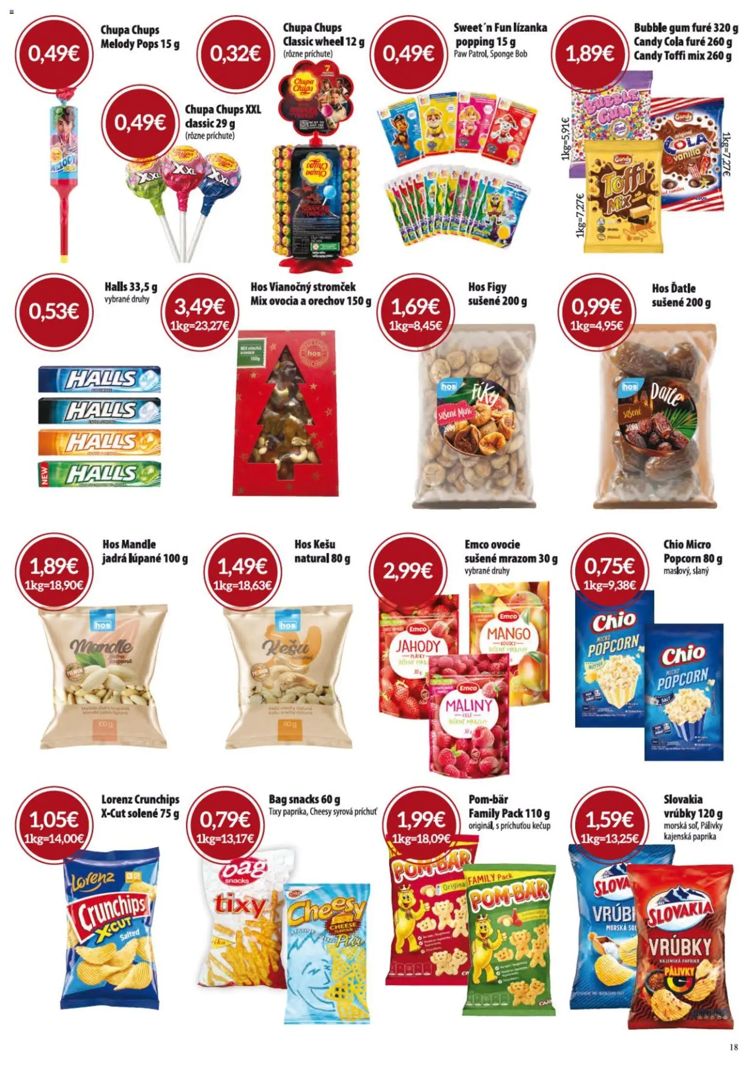 Nové KARMEN CBA akcie – leták je platný od 06.11.2025 | Strana: 18 | Produkty: Paprika, Jahody, Mandle, Ovocie