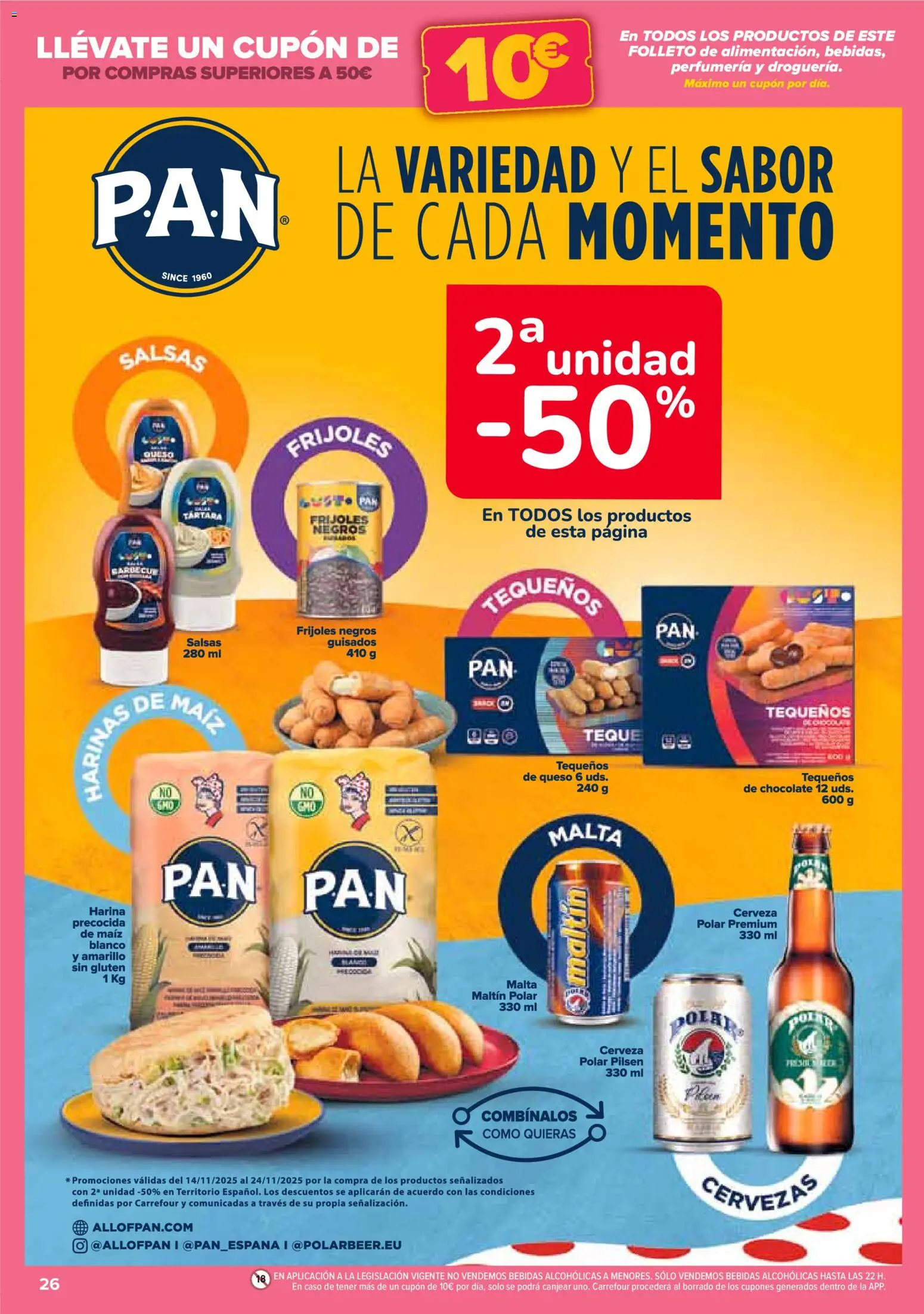Carrefour folleto │ válido desde el 14.11.2025 | Página: 26 | Productos: Queso, Chocolate, Cerveza, Té