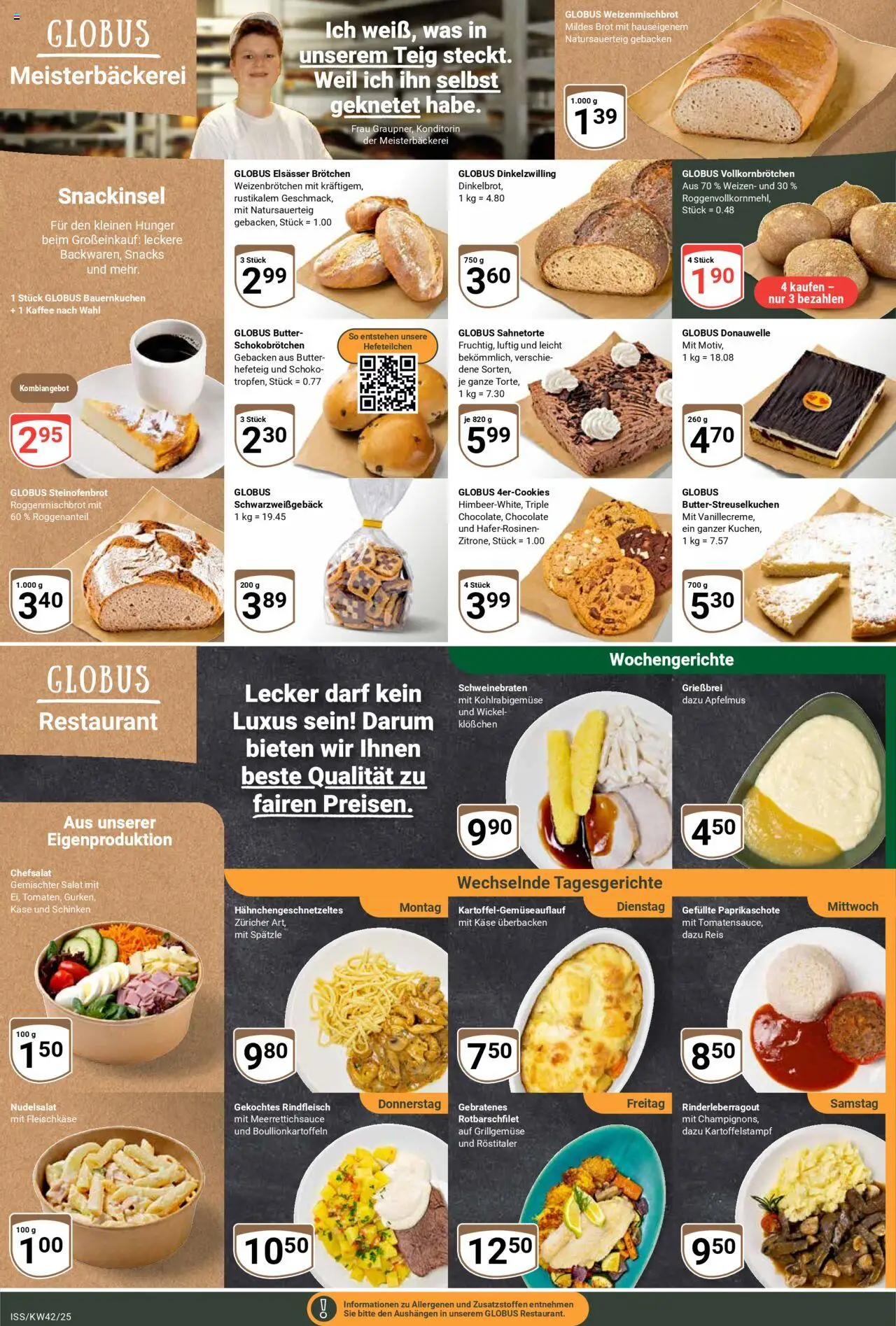 Globus Prospekt 	 – gültig ab 13.10.2025 | Seite: 7 | Produkte: Käse, Schinken, Rindfleisch, Salat