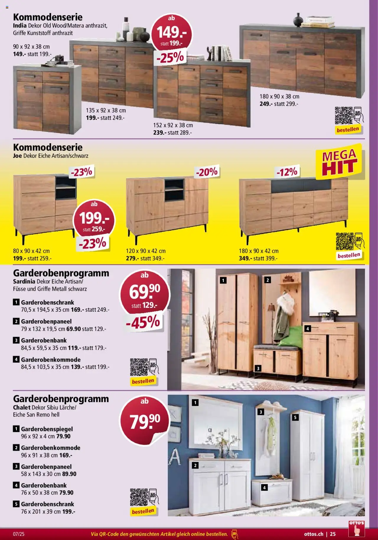 Otto's  Möbelflyer ab 01.07.2025 | Seite: 25 | Produkte: Garderobenschrank, Garderobenspiegel