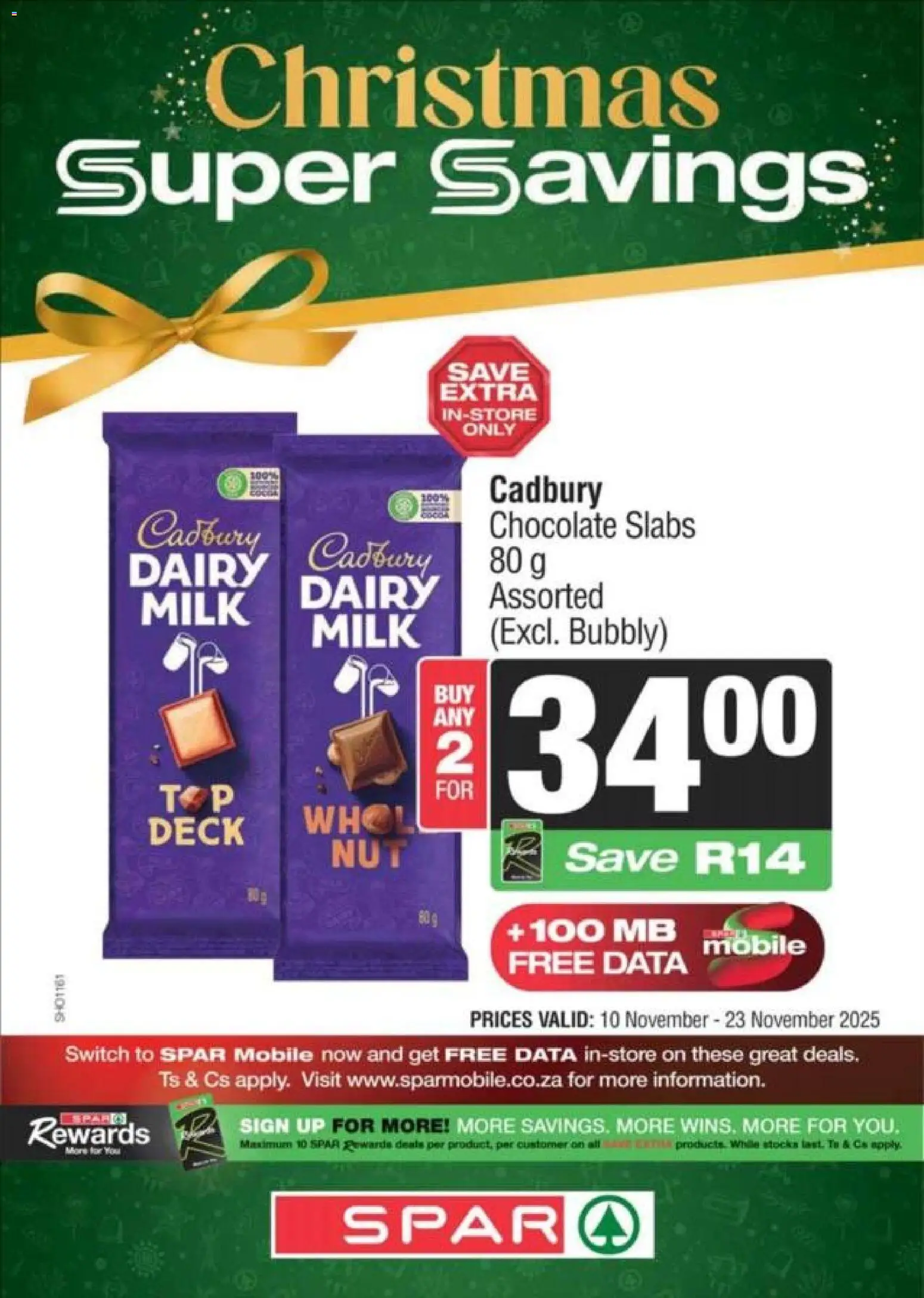 New Superspar catalogue – valid from 10.11.2025 | Page: 3 | Products: Data, Milk, Chocolate, Switch