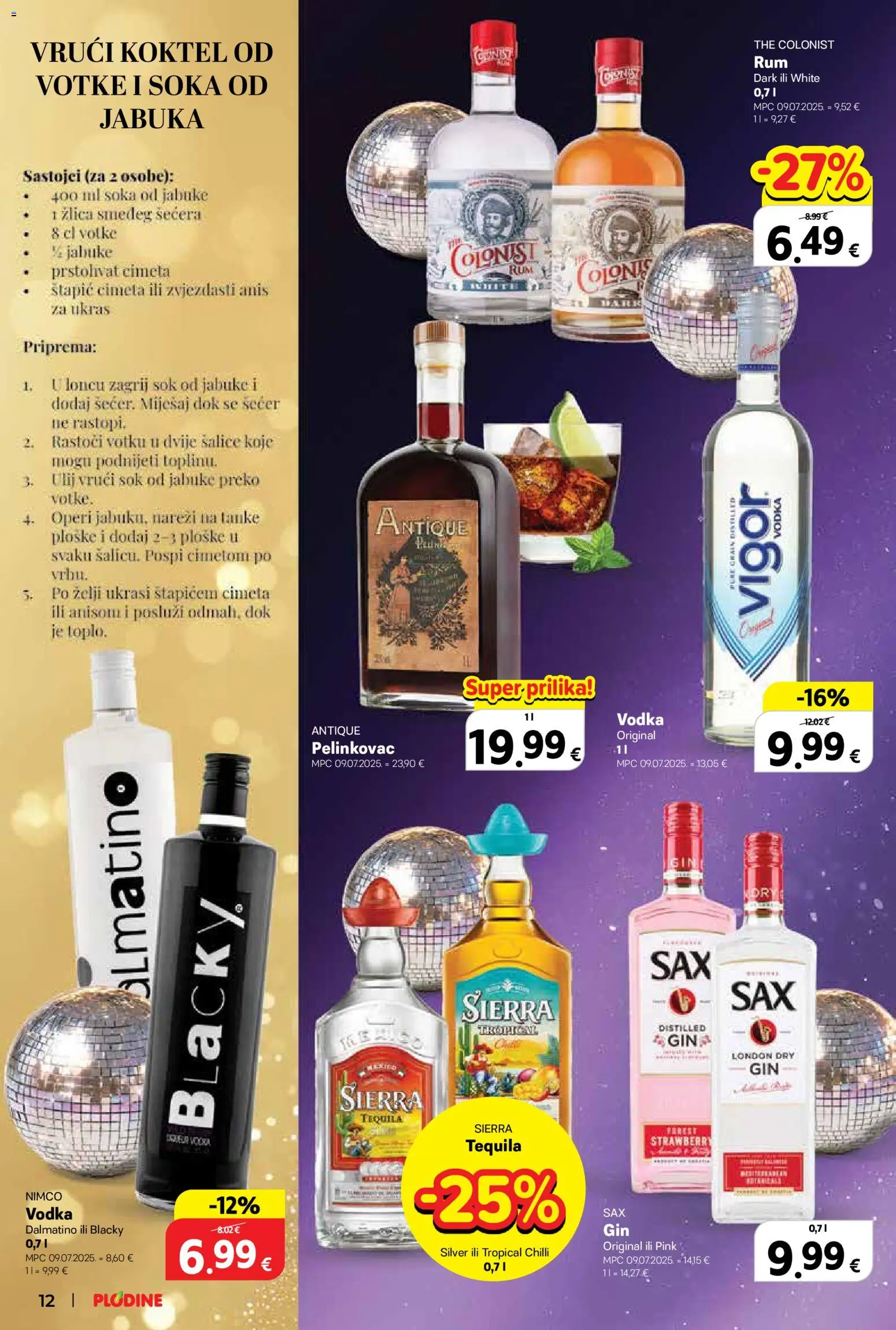 Plodine katalog | vrijedi od 27.12.2025 | Stranica: 12 | Proizvodi: Pelinkovac, Sok, Jabuke, Rum