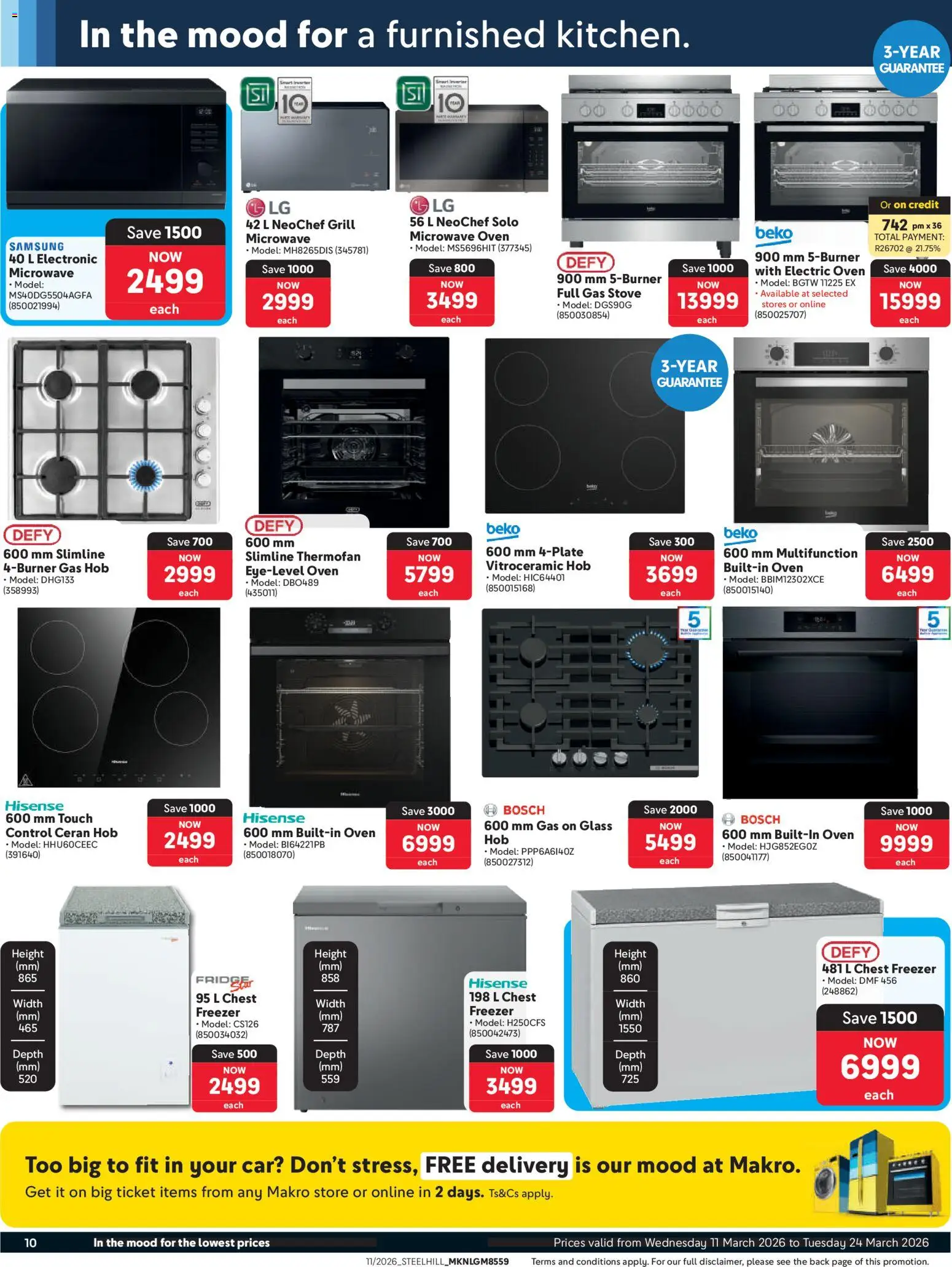 New Makro catalogue – valid from 11.03.2026 | Page: 10 | Products: Hob, Microwave oven, Stove, Microwave
